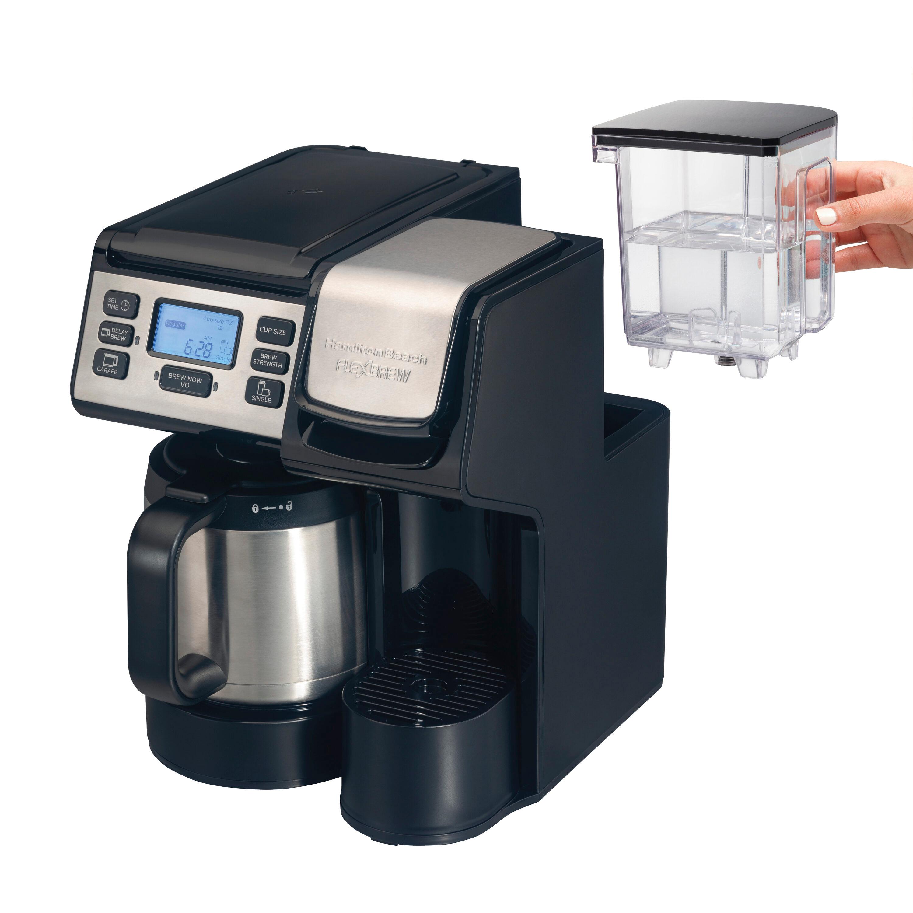 Hamilton Beach® FlexBrew® Trio 2-Way Coffee Maker, Single Serve & Full 12-Cup Pot, Compatible with K-Cup Pods or Grounds