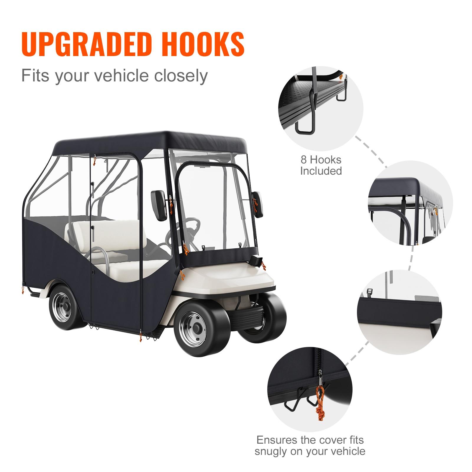 Hook & Loop Fastener Mildew Resistant Golf Cart Cover By VEVOR