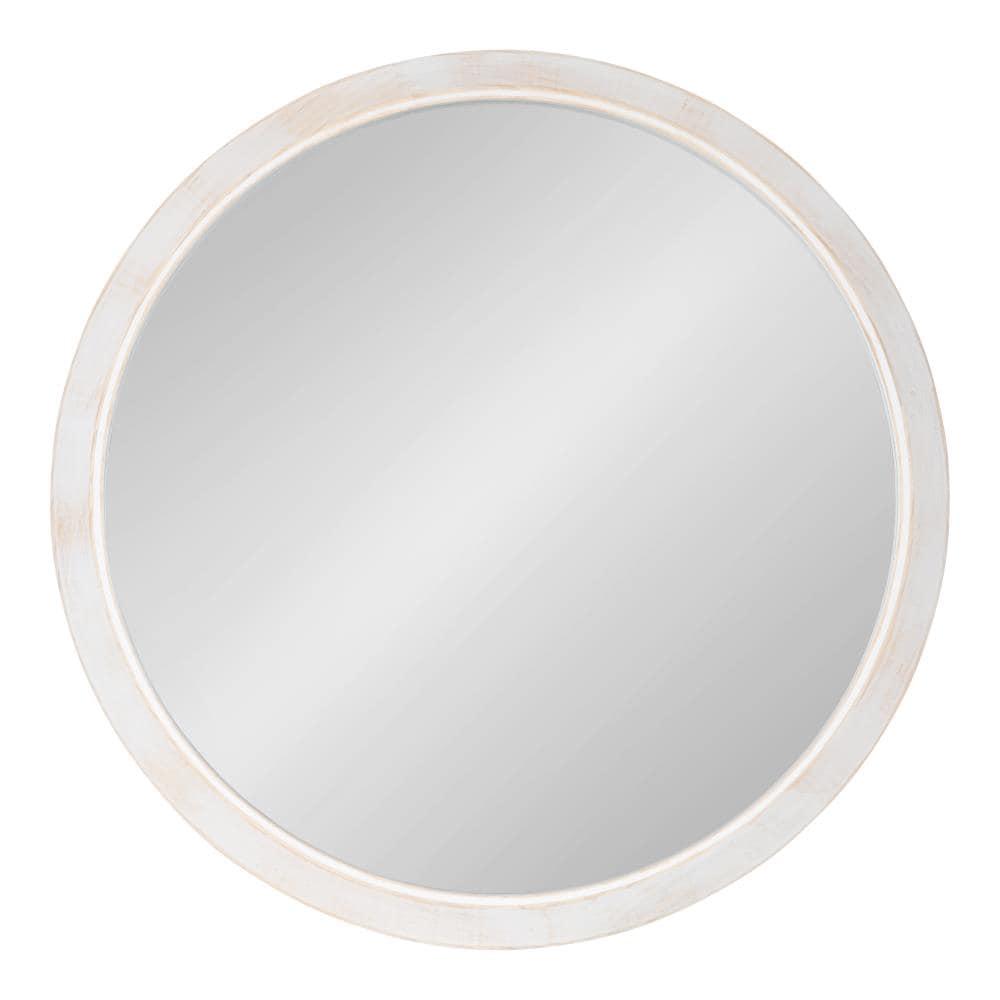 24" x 2" Uldrich Wood Framed Mirror White - Kate & Laurel All Things Decor