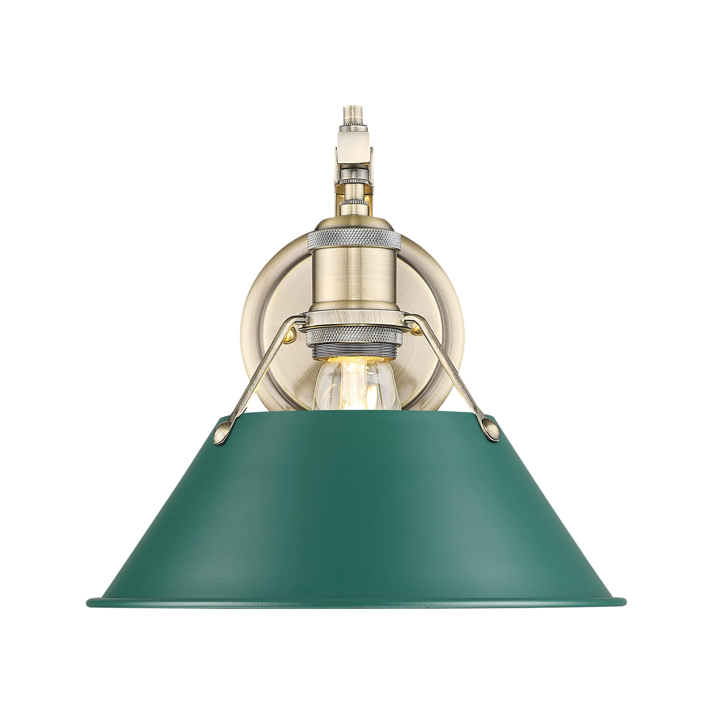 17 Stories Orwell 1-Light Wall Sconce in Aged Brass with Pine Green