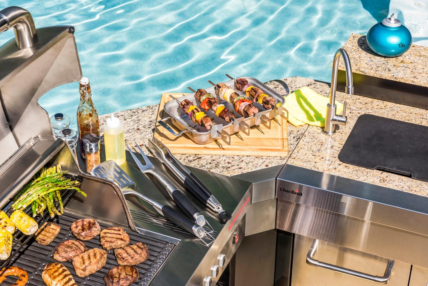 Charbroil Medallion Series Modular Outdoor Kitchen Corner Component with Storage, Black