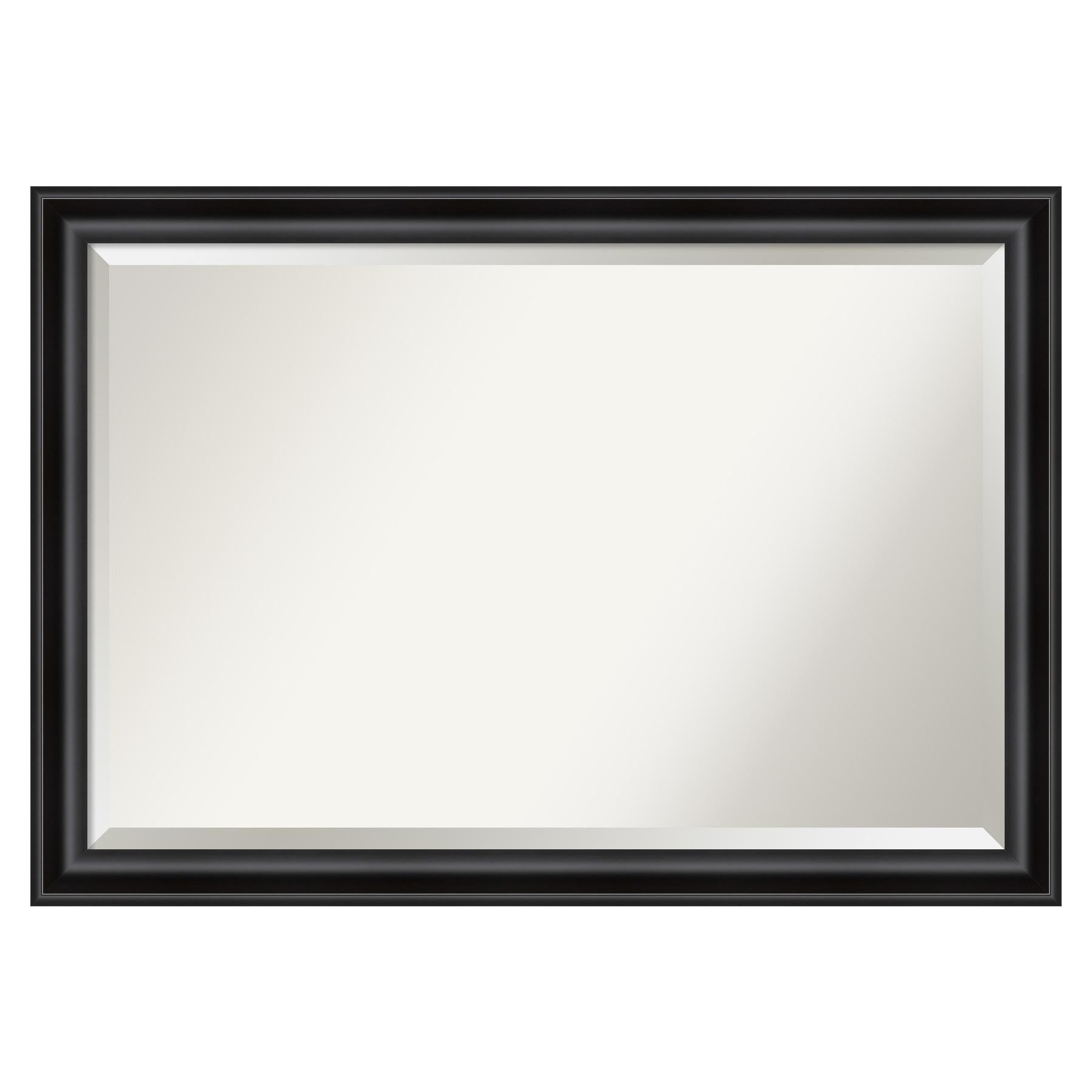 Black Rectangular Beveled Wall Mirror with Polystyrene Frame