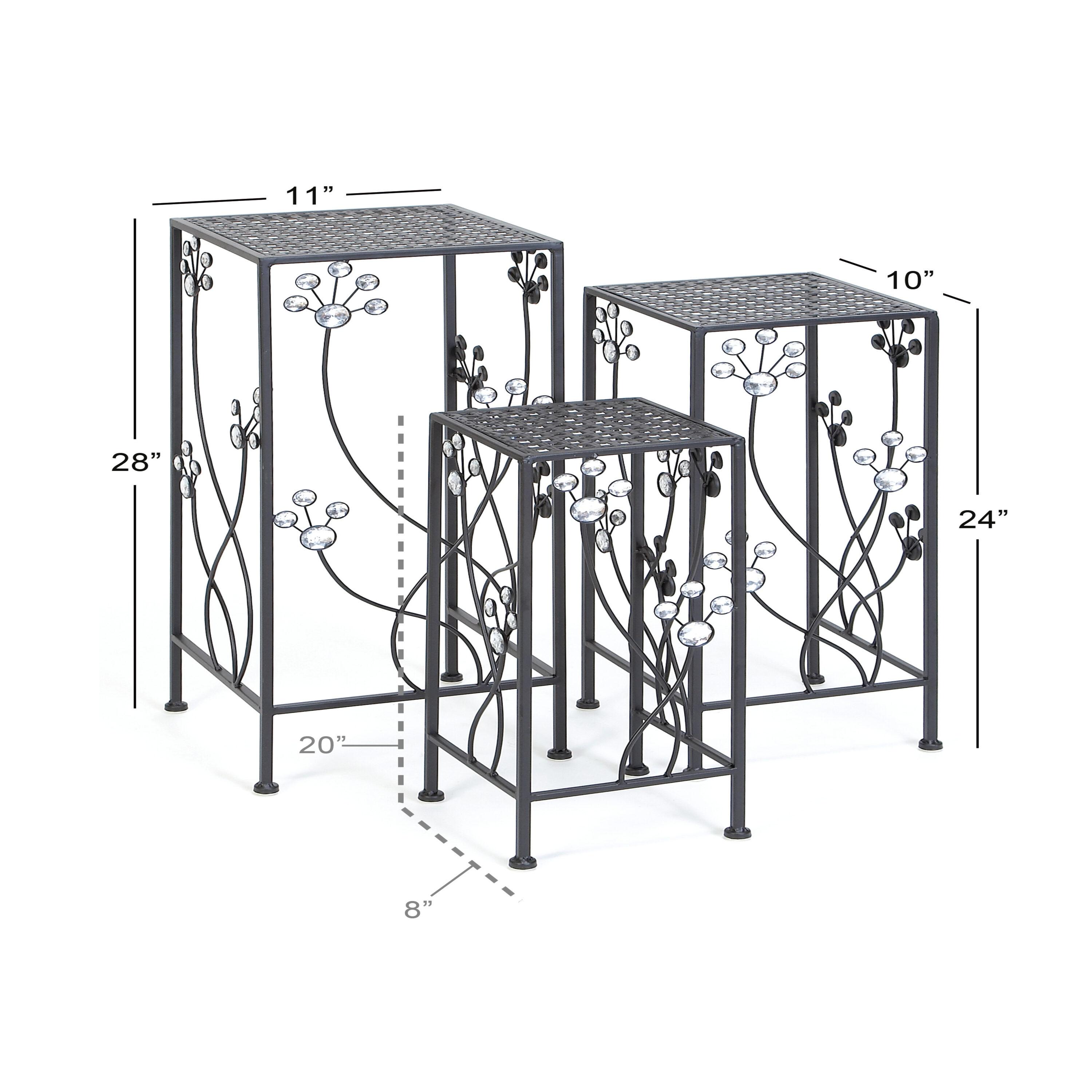 Set of 3 Modern Iron Square Plant Stands - Olivia & May