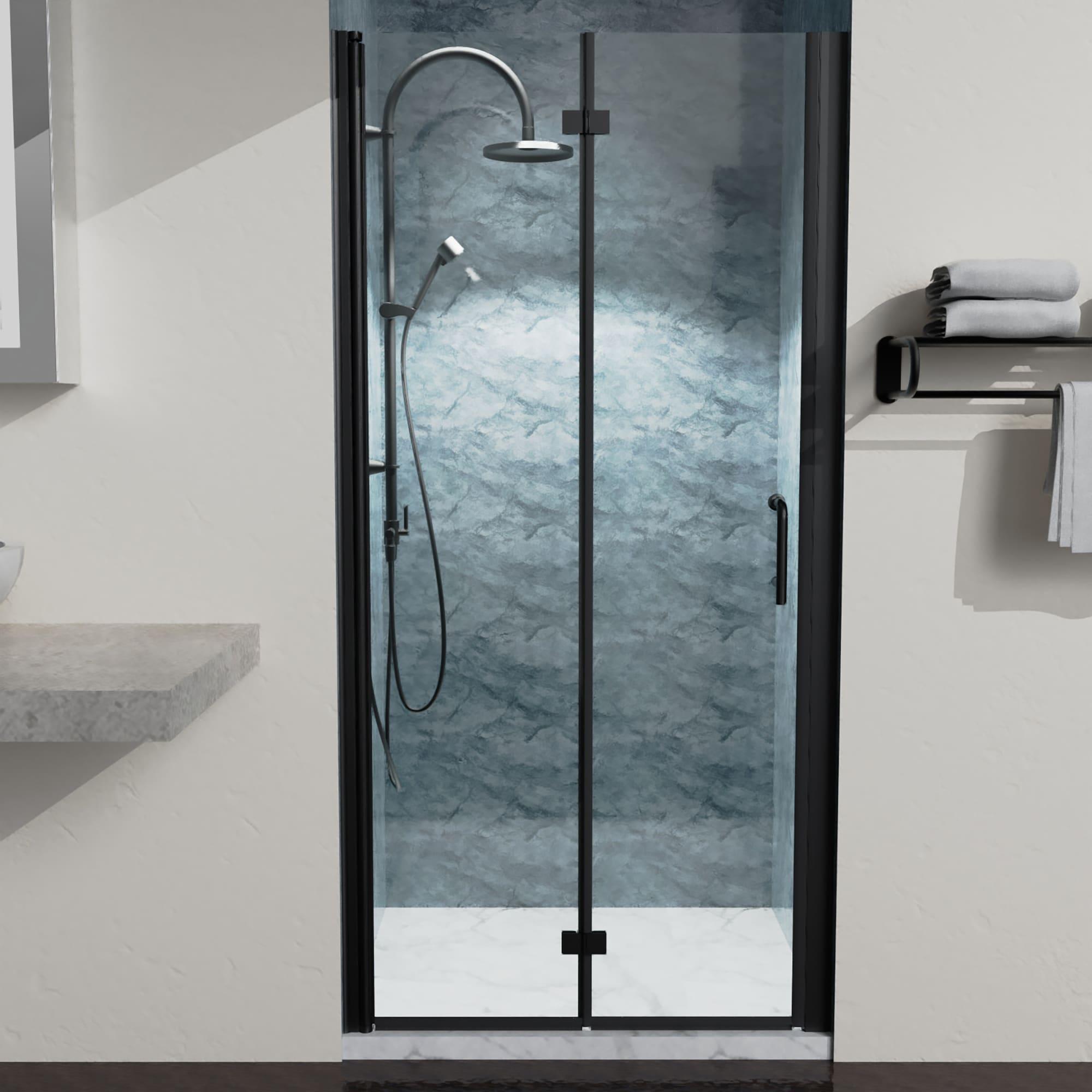 36'' W x 72'' H Bi-Fold Semi-Frameless Shower Door with Clear Glass