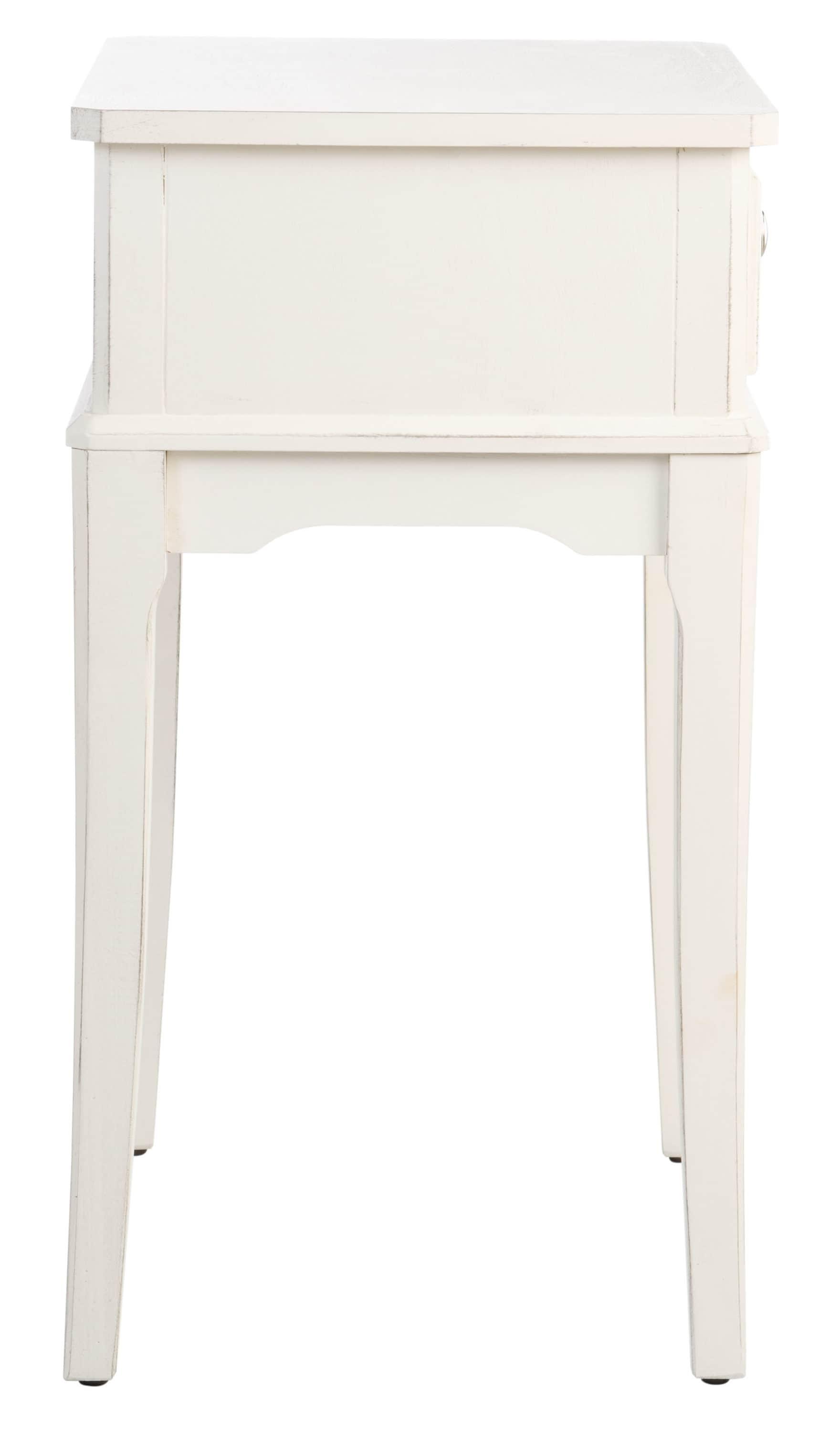 Opal 1 Drawer Accent Table - Distressed White - Safavieh.