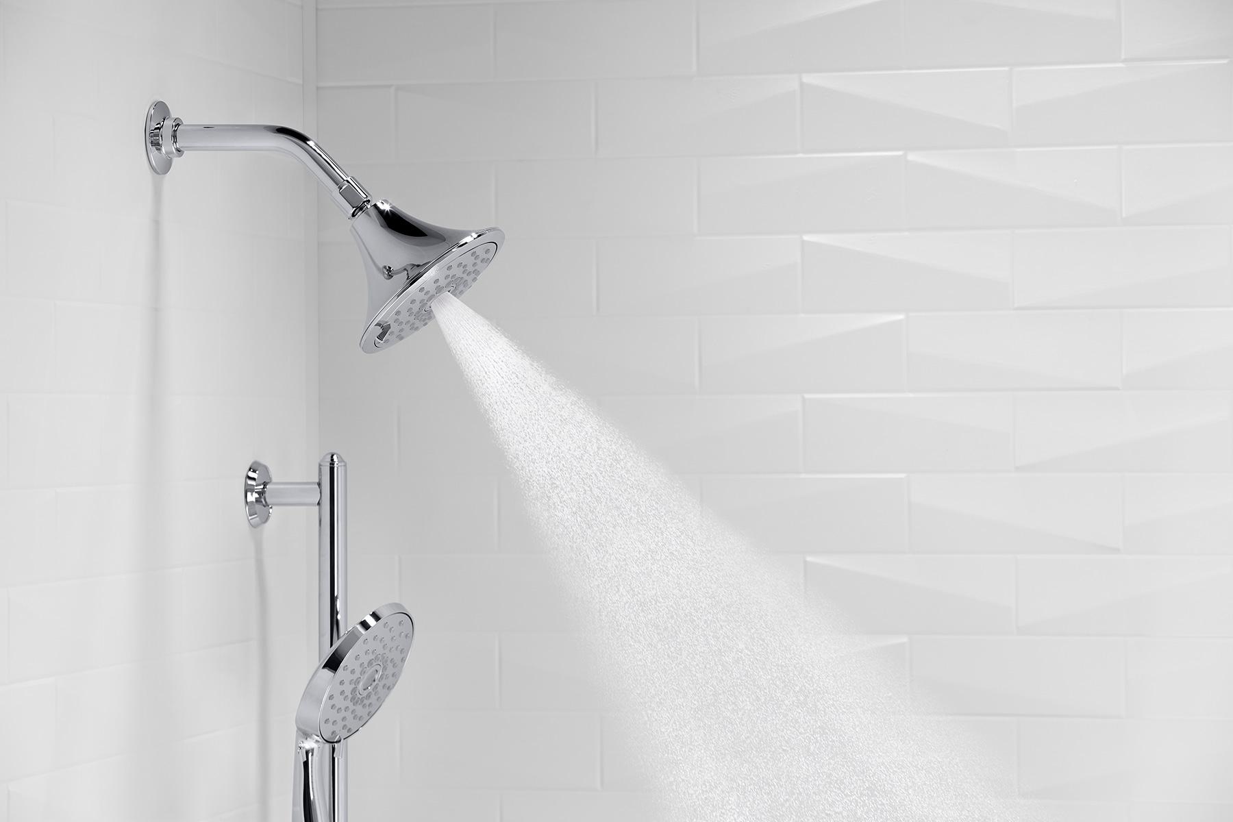 Forte 2.5 gpm Multifunction Wall Mount Showerhead, Three Spray Settings, 5.5" High Pressure Spray Head