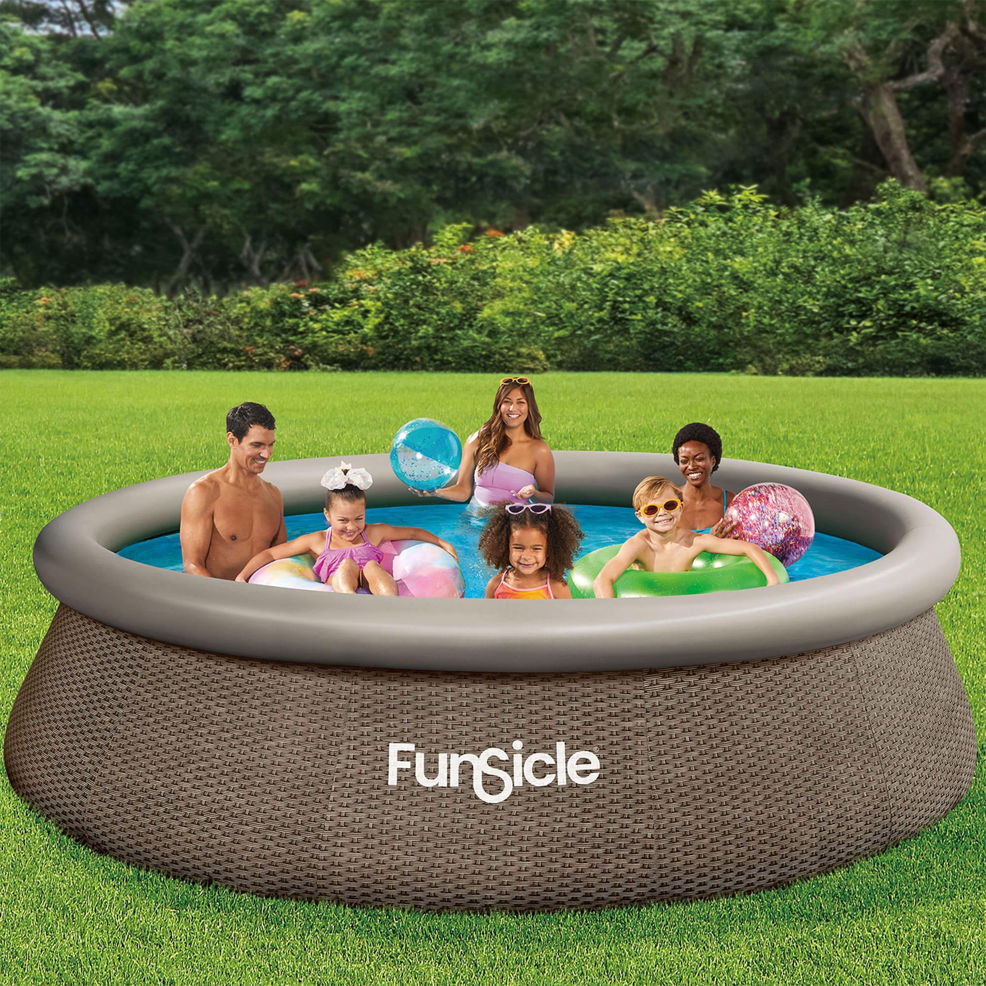 Funsicle Funsicle 36” SureStep 3 Stair Pool Ladder w/ 12' x 36" QuickSet Inflatable Pool
