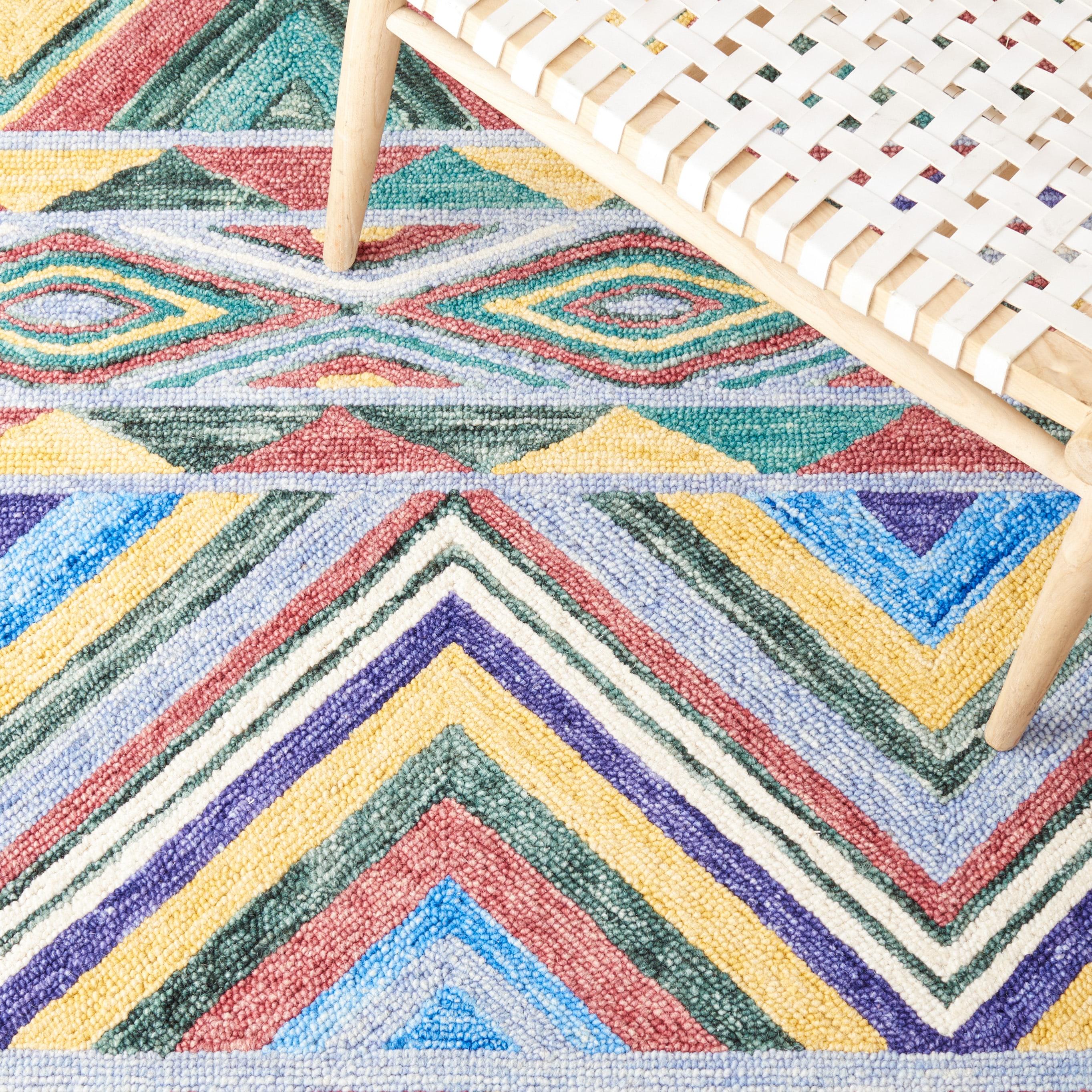 Metro MET251 Hand Tufted Area Rug - Red/Blue - 6'x6' - Safavieh..