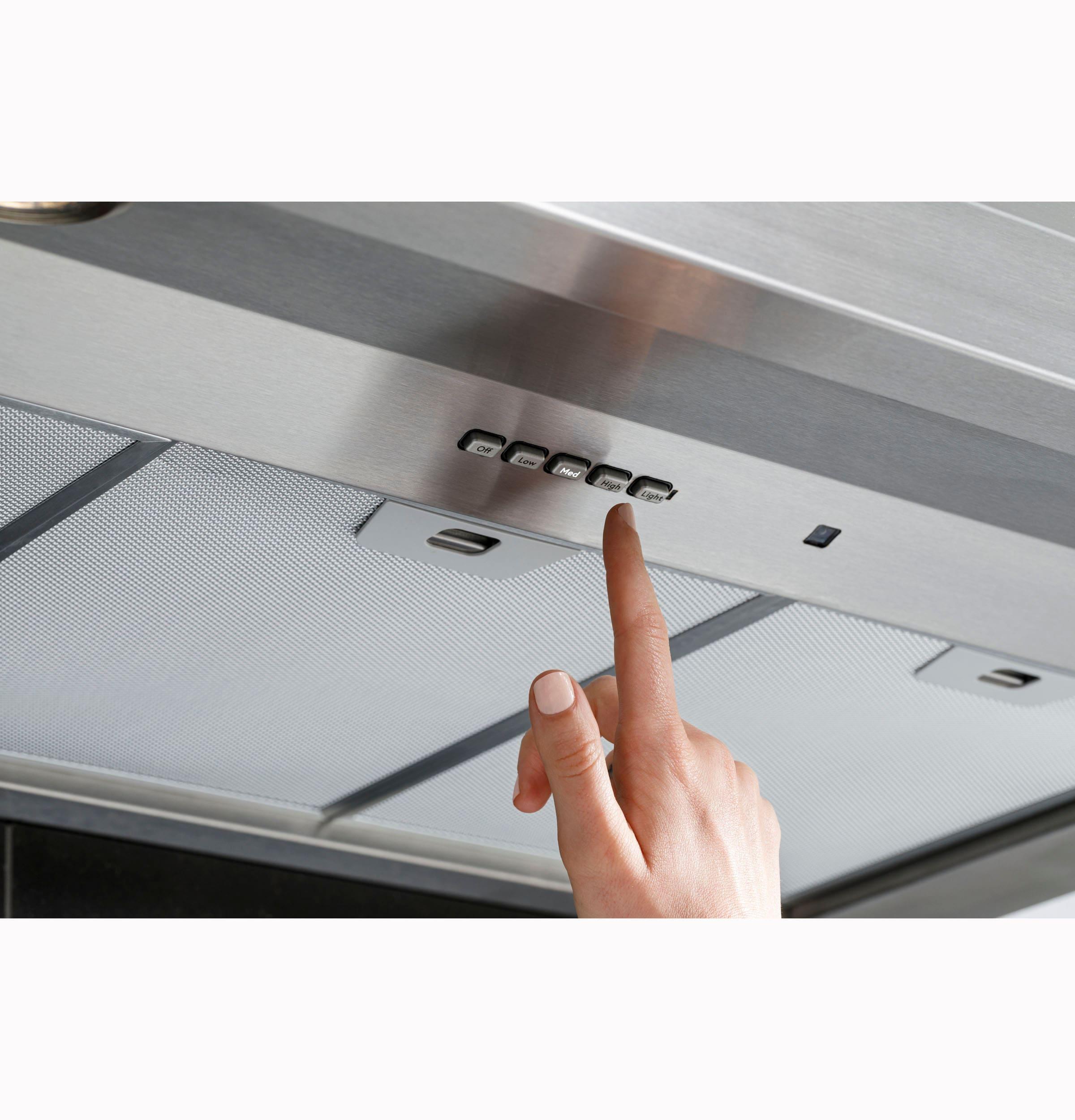36" 600 CFM Convertible Wall Mount Range Hood in Silver with Night Light