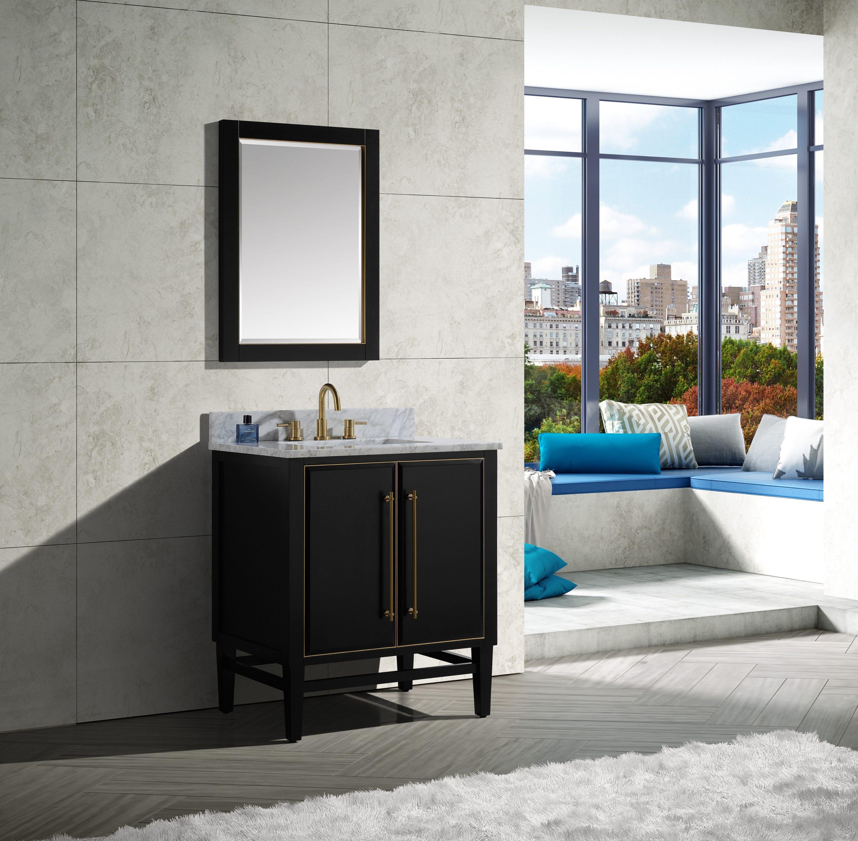 Avanity Mason-V30-G Mason 30" Single Free Standing Wood Vanity Cabinet Only - Black