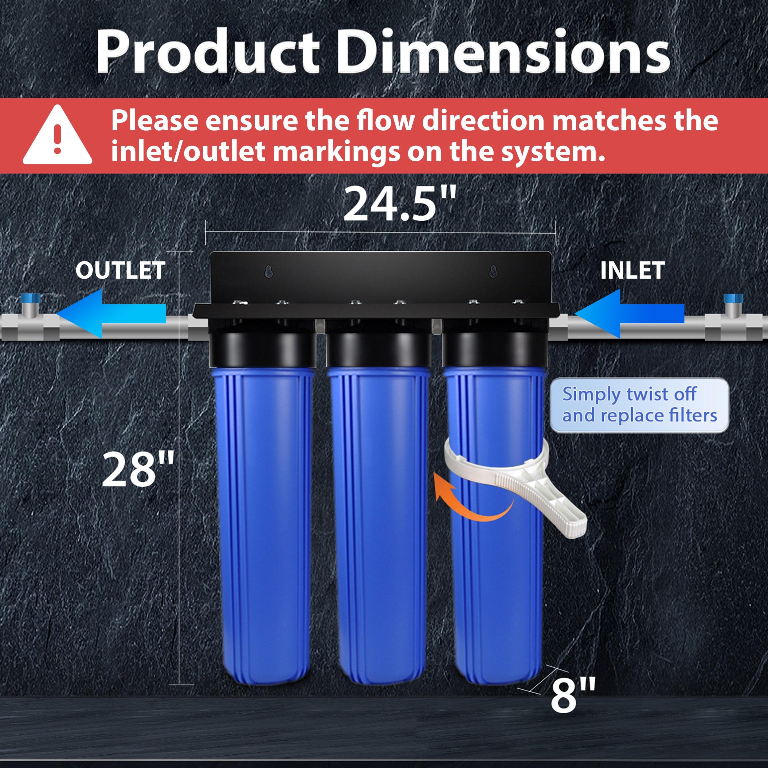 iSpring 3-Stage Whole House Filtration System With Sediment, Carbon & Iron/Manganese Filter