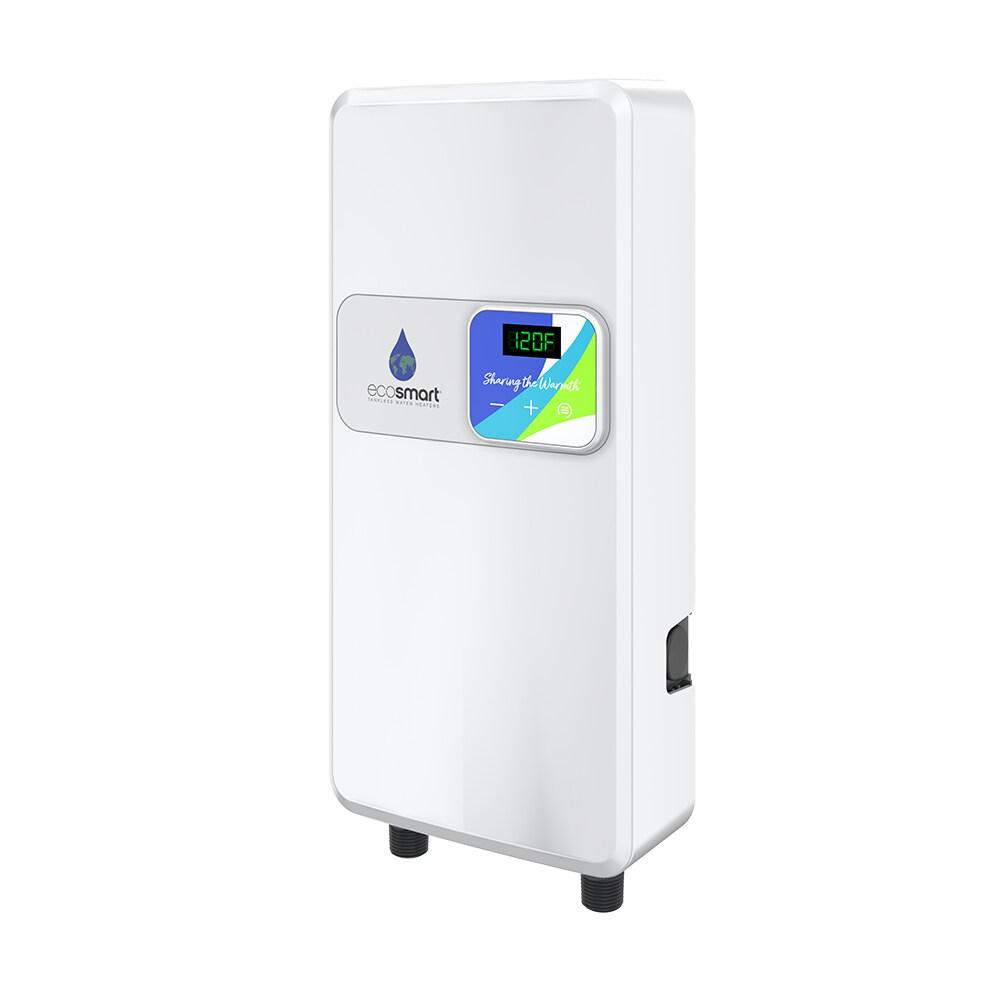 EcoSmart White Electric Tankless Water Heater with Digital Display