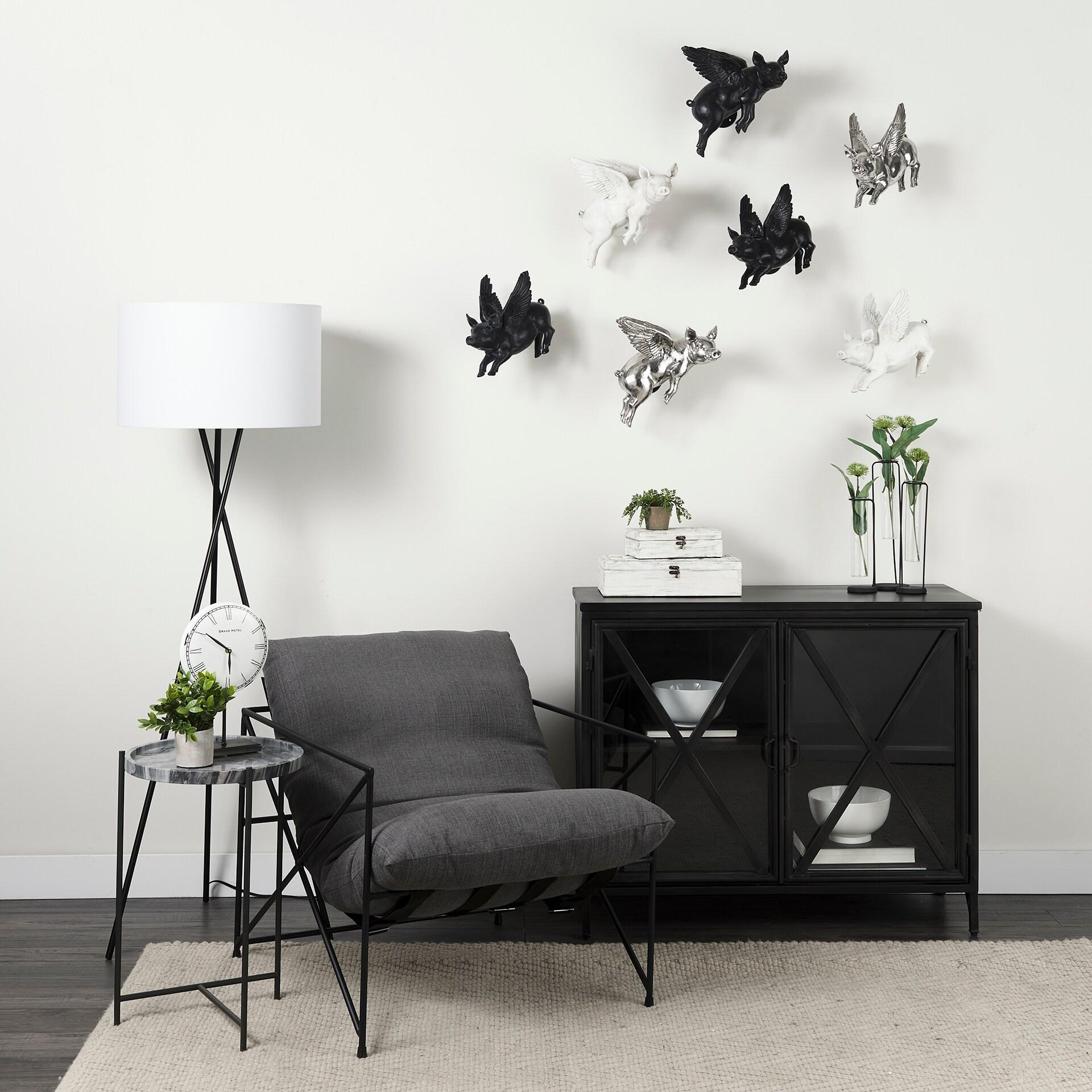 Poppy Black Iron Glass Paneled Distressed Sideboard with Storage