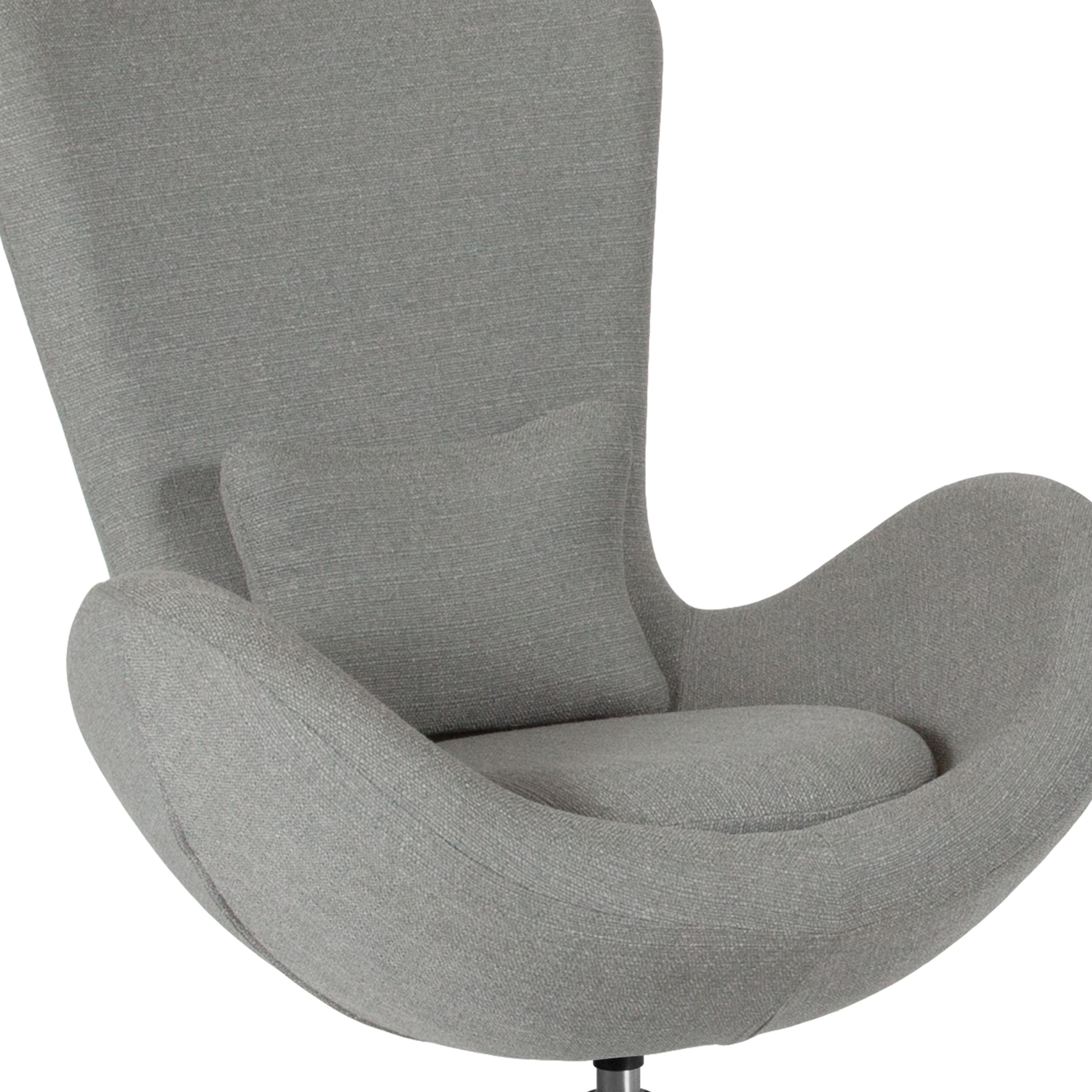 Flash Furniture Egg Series Light Gray Fabric Side Reception Chair