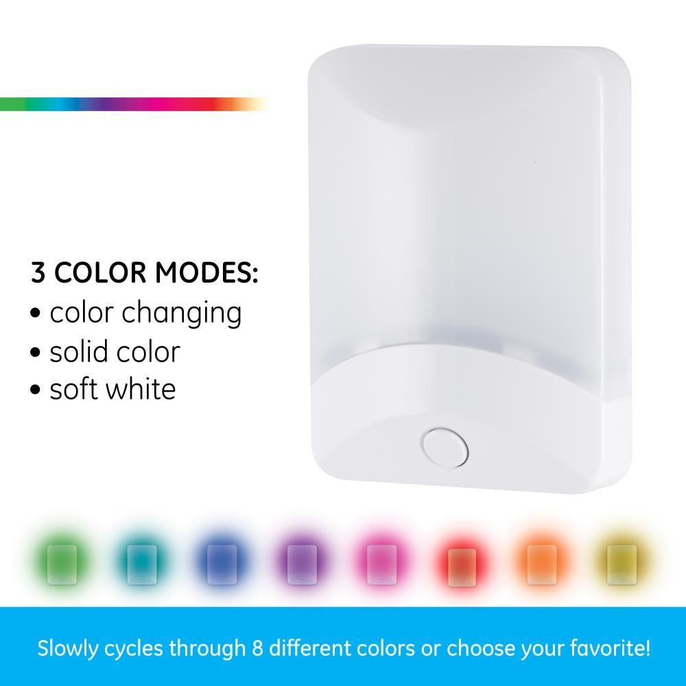 GE Color-Changing LED Night Light, White, 34693