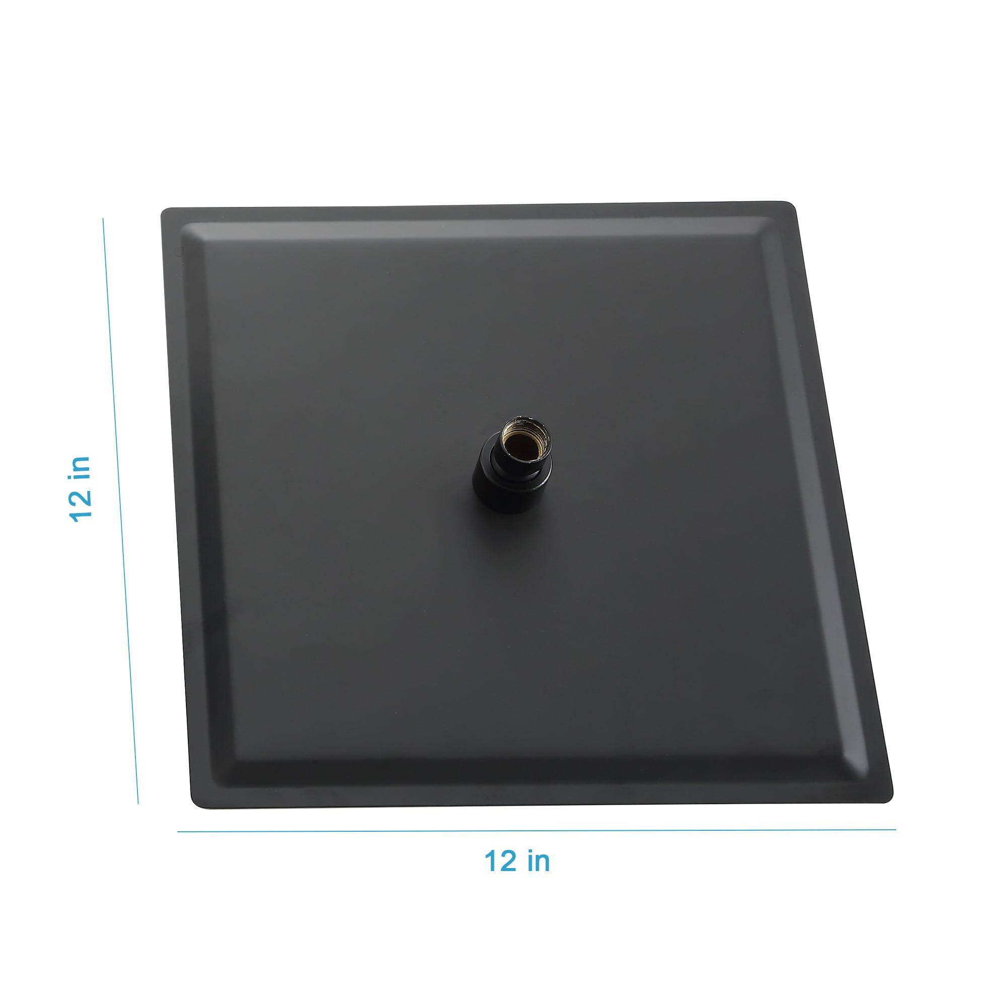 12 inch Square Stainless Steel Bathroom Top Spray Shower Head,Matte Black