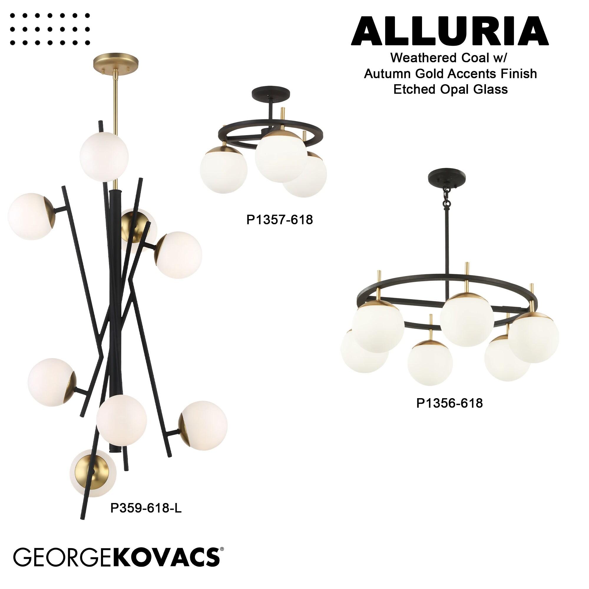 George Kovacs Alluria 8 1/2" High Black and Gold 2-Light Wall Sconce