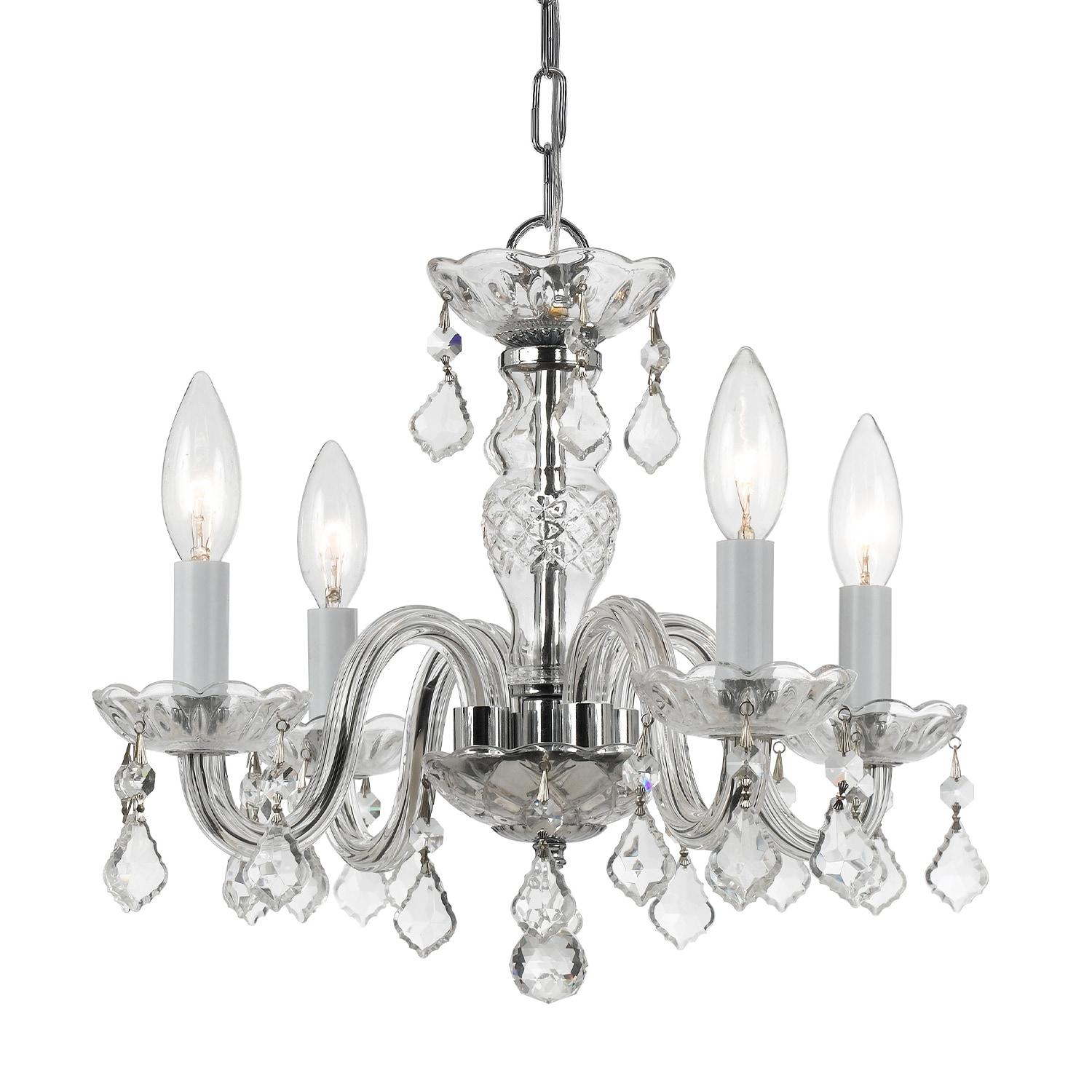 Crystorama Lighting Traditional Crystal 4 - Light Chandelier in  Polished Chrome