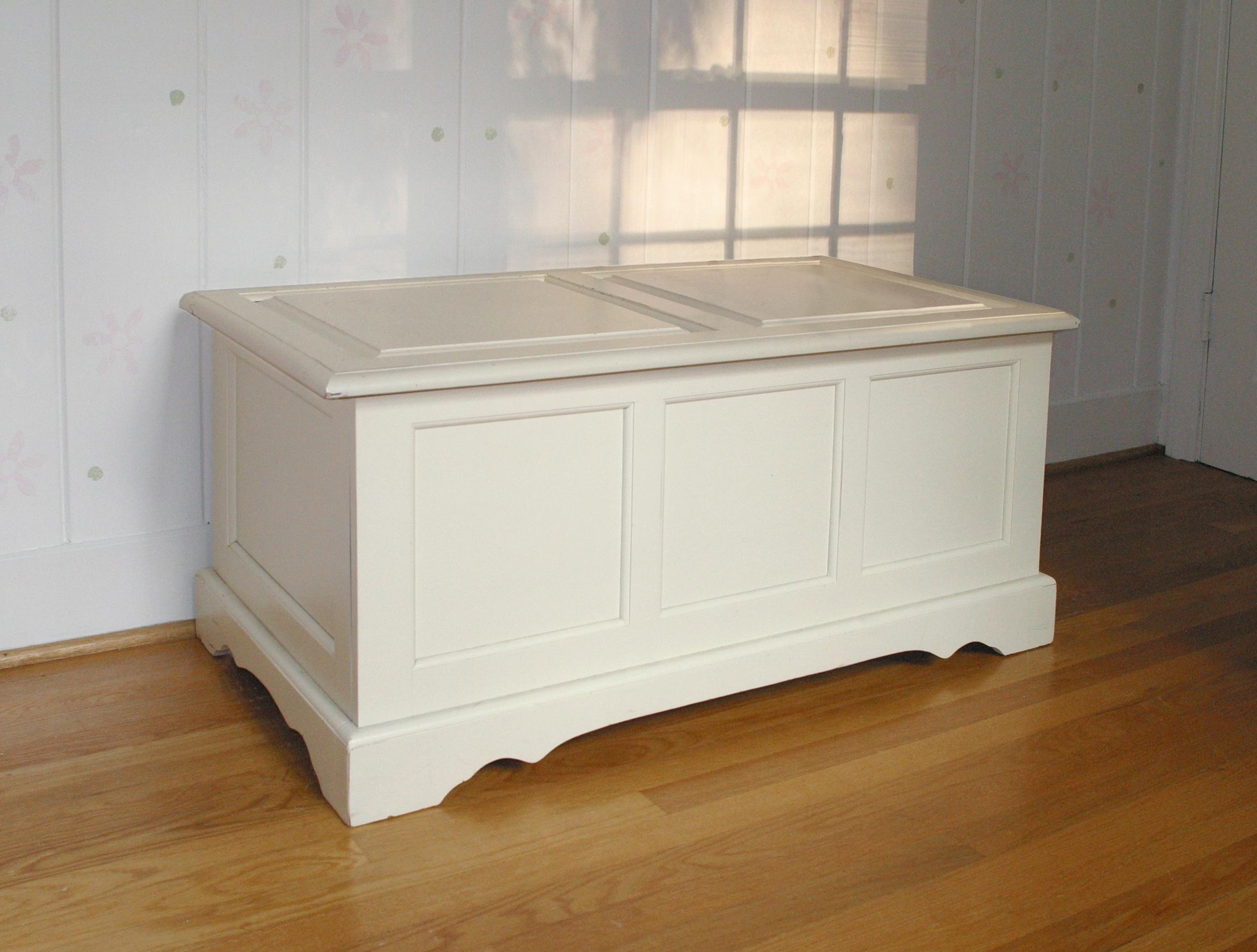 Carolina Living Hayden Blanket Chest Antique Ivory: Adult Assembly, Wood Frame, 100 lb Capacity