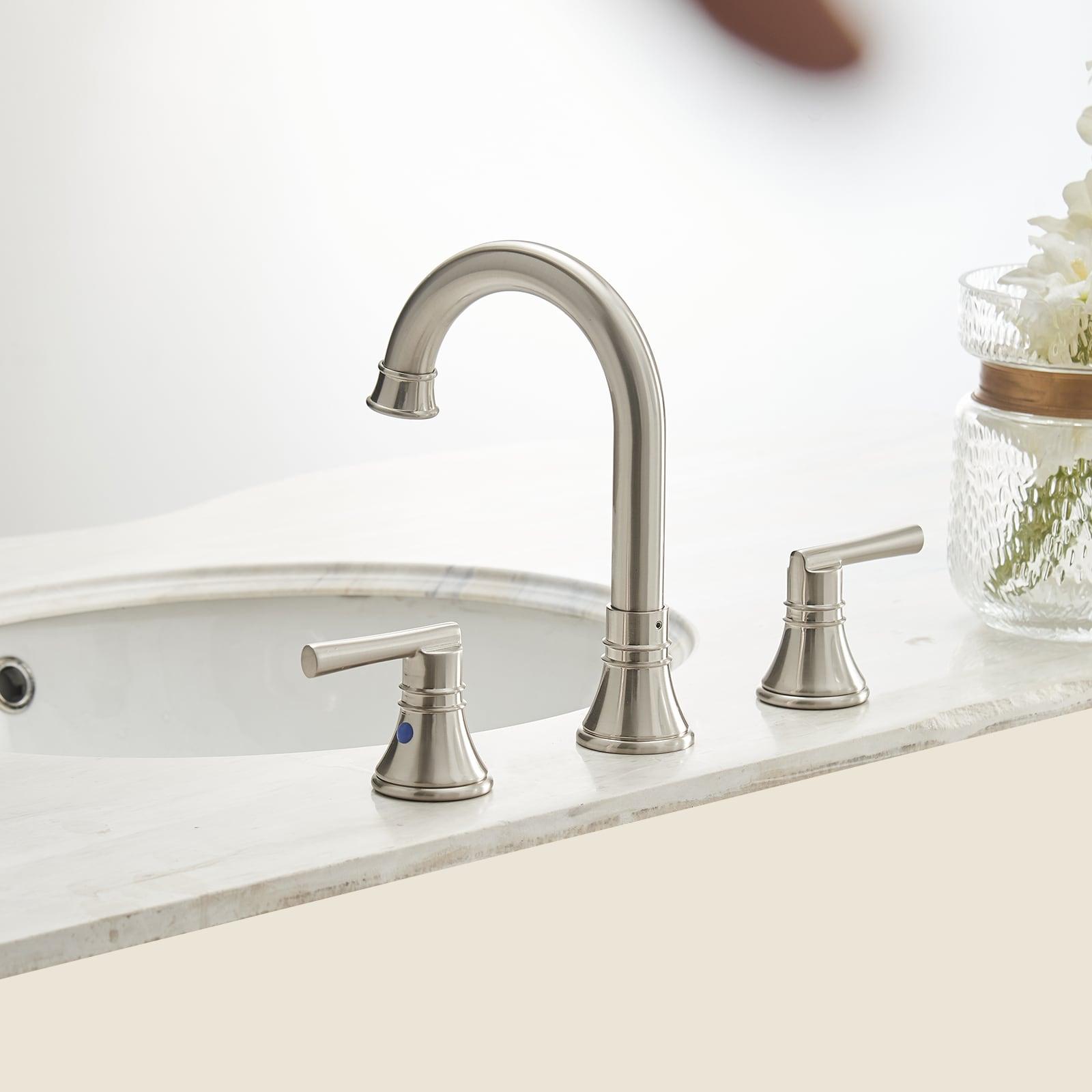 Widespread 2-handle Bathroom Faucet with Drain Assembly