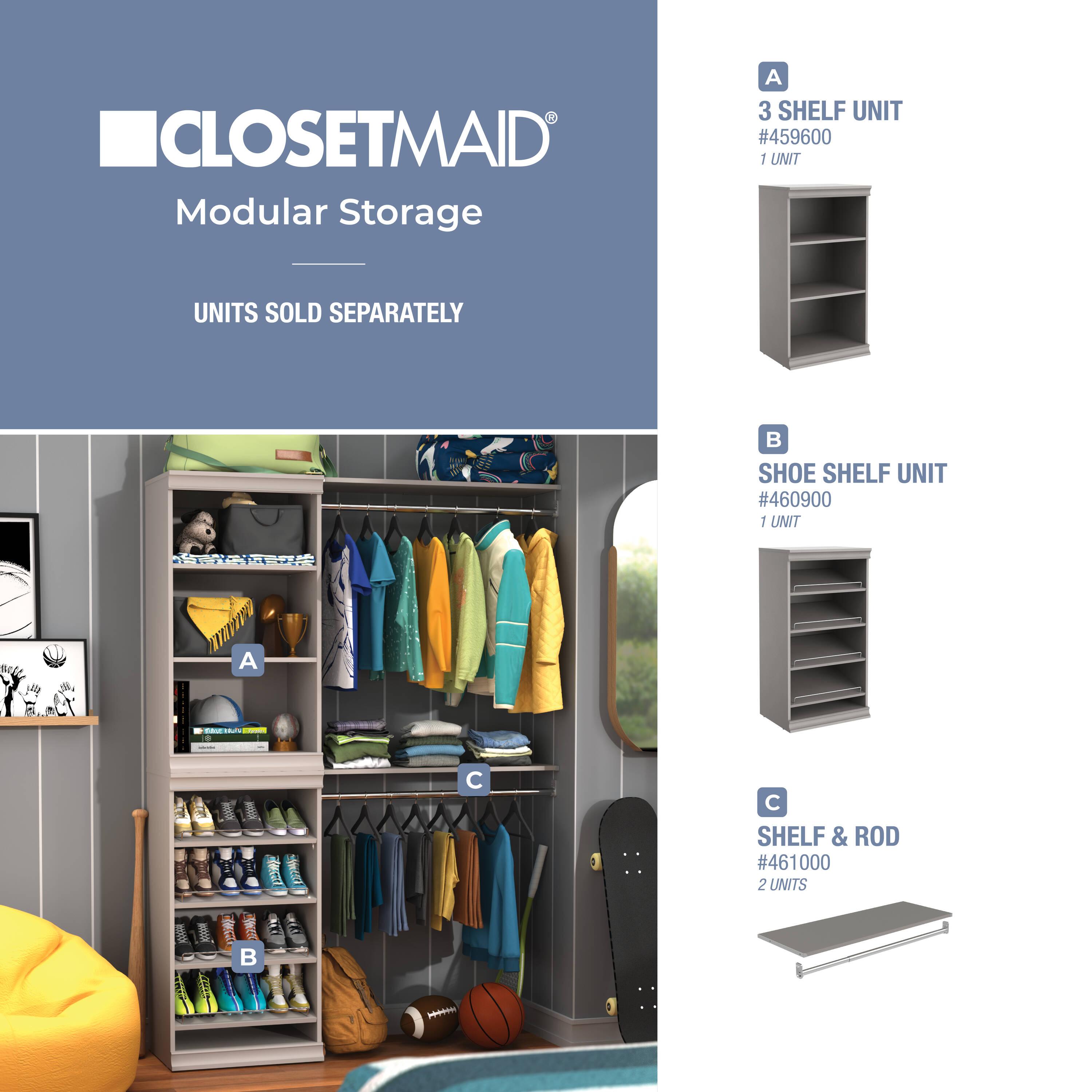 Modular Storage 21.38" W Shoe Shelf Unit with 4 Shelves