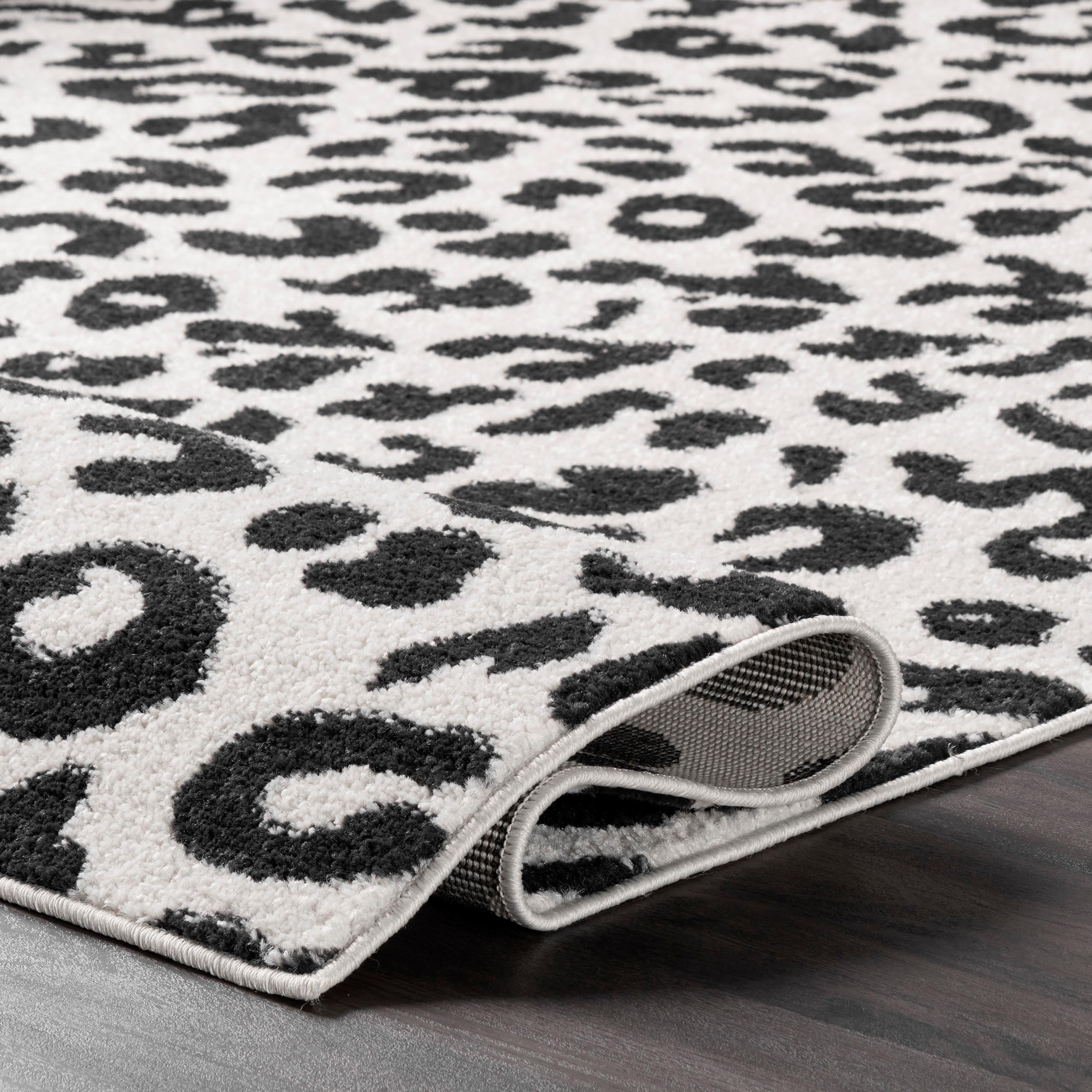 Nuloom Leopard Animal 10x14 Indoor Area Rug for Living Room Bedroom Dining Room Kitchen, Dark Grey/Ivory