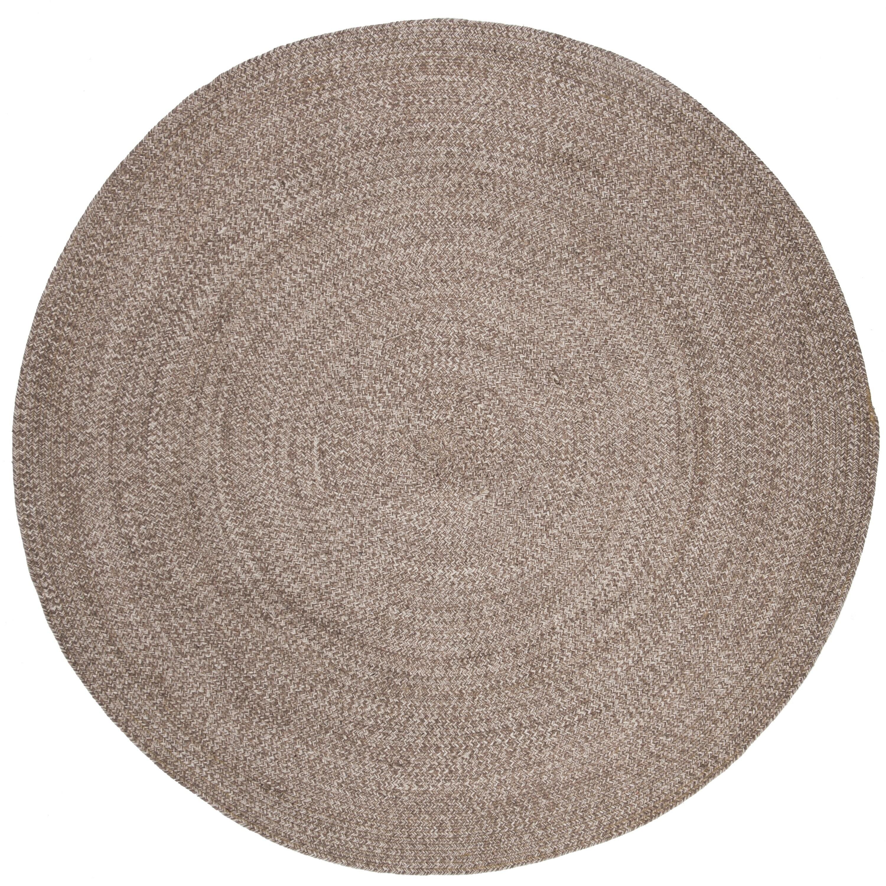 Braided BRD256 Hand Woven Indoor Area Rug - Ivory/Beige - 6' Round - Safavieh