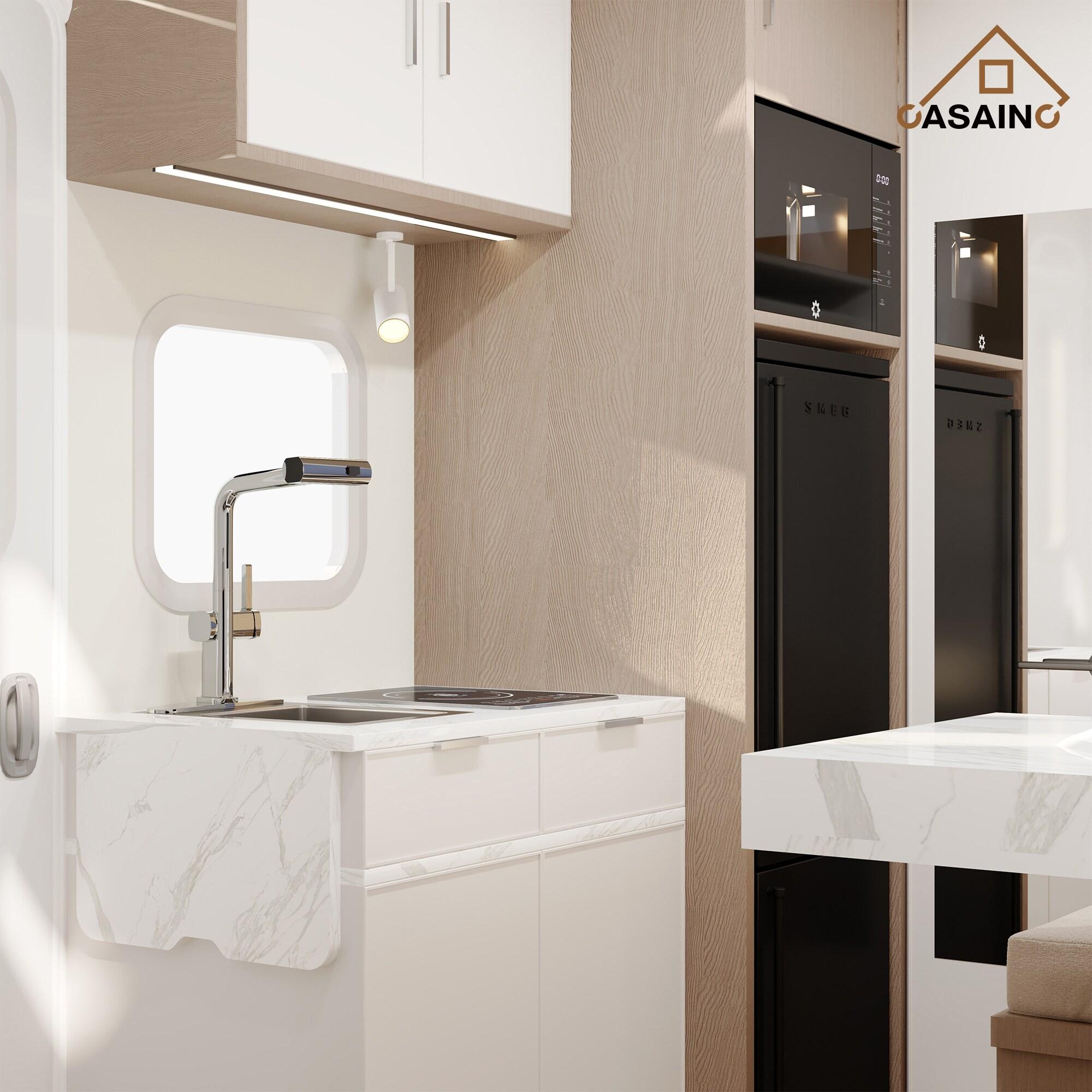 CASAINC 1.8 GPM Single-Handle Spring Pull-Down Kitchen Faucet Single Hole Faucet