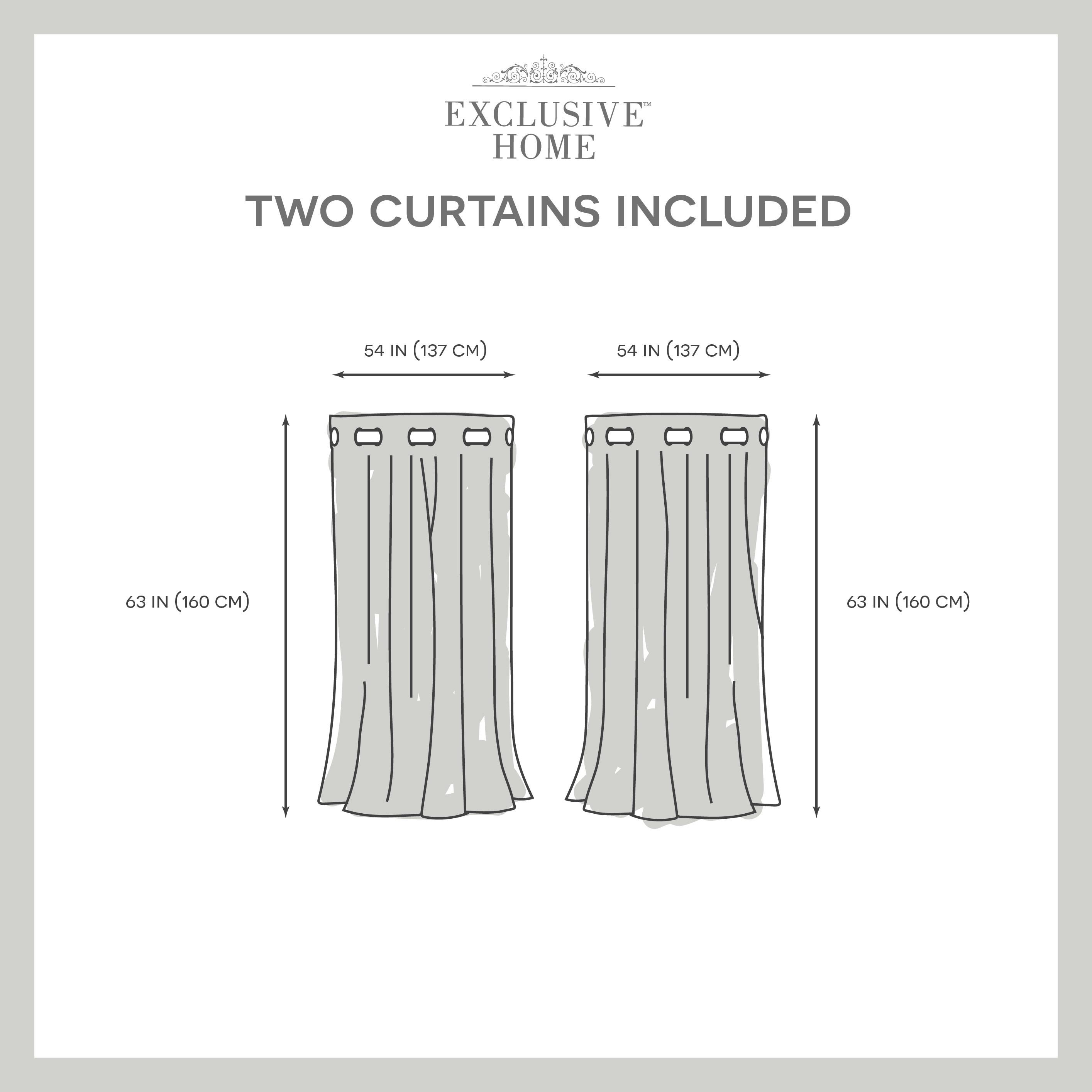 Set of 2 (63"x54") Loha Linen Grommet Top Light Filtering Curtain Panel Dove Gray - Exclusive Home: Modern Polyester