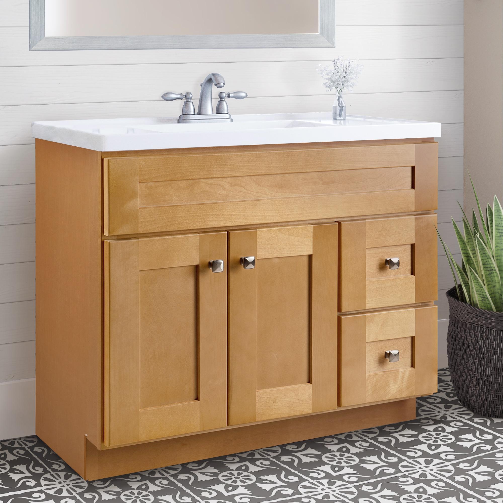 Brookings 36 Inch Bathroom Vanity, Ready to Assemble, Solid Wood, Sherwin Williams – Design House, 587097