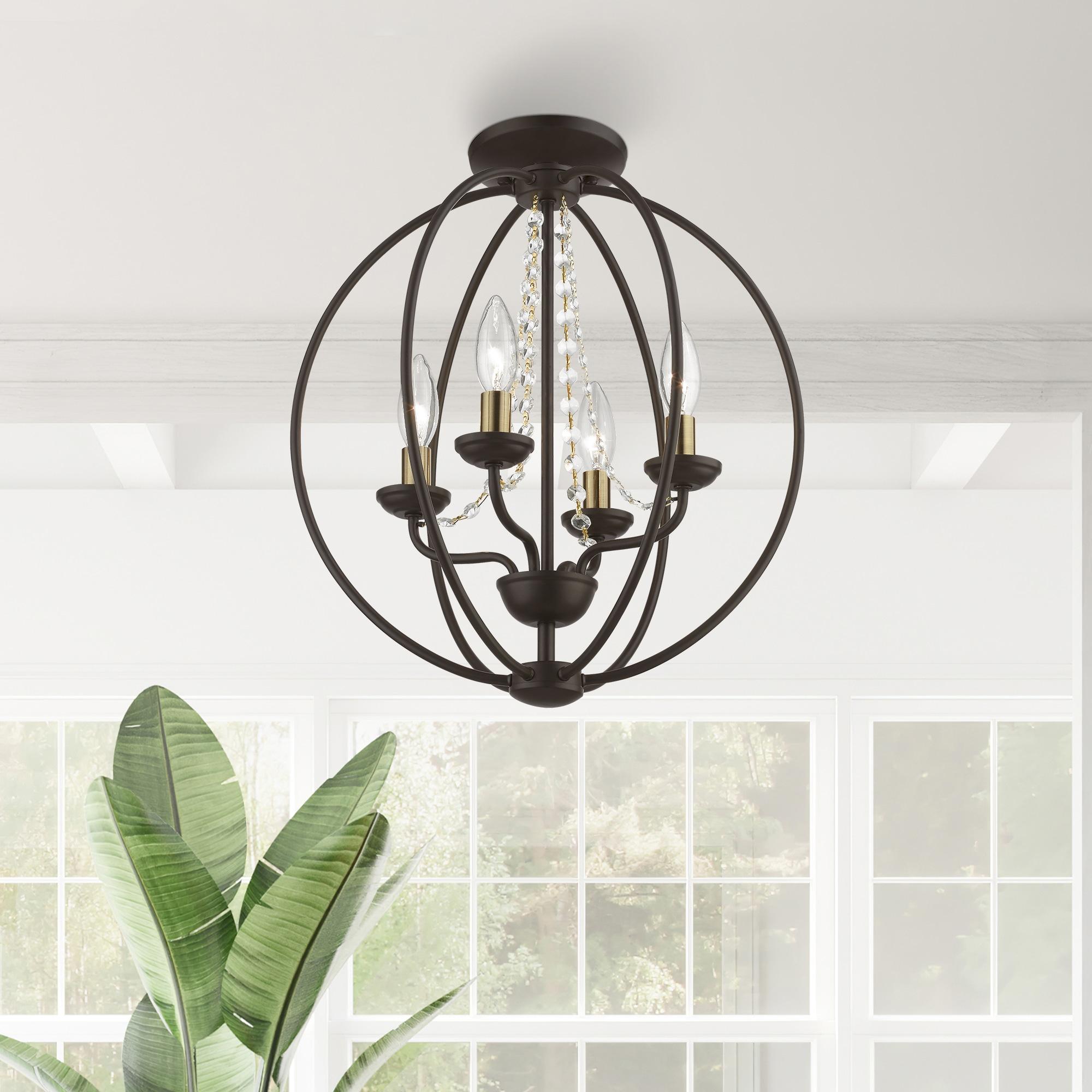 Livex Lighting Arabella 4 - Light Chandelier in  Bronze/Antique Brass