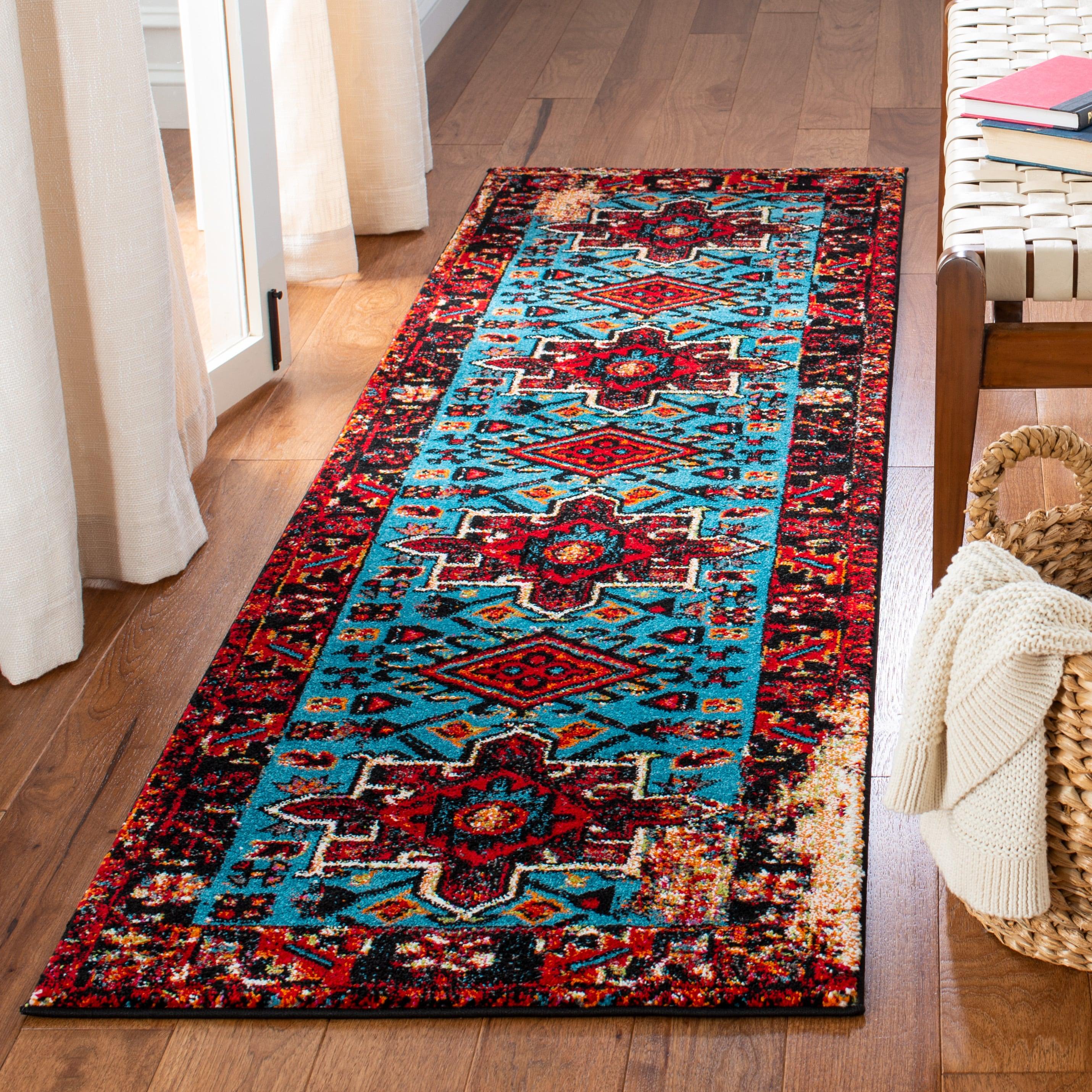 Vintage Hamadan VTH211 Power Loomed Indoor Runner Rug - Red/Light Blue - 2'3"x8' - Safavieh