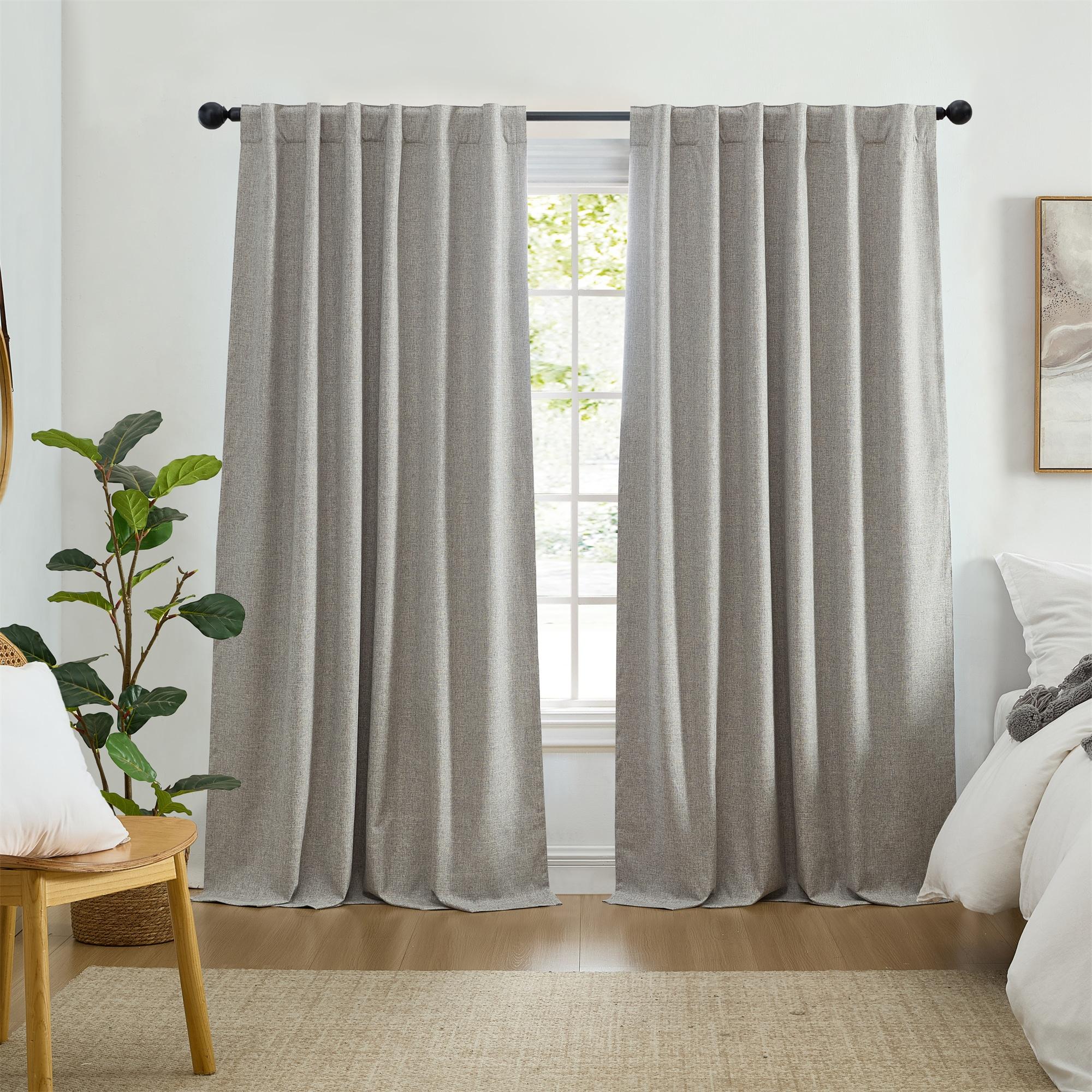 Solace Max-Blackout Solid Texture Window Curtain Panel - 52" x 95" - Gray - Elrene Home Fashions