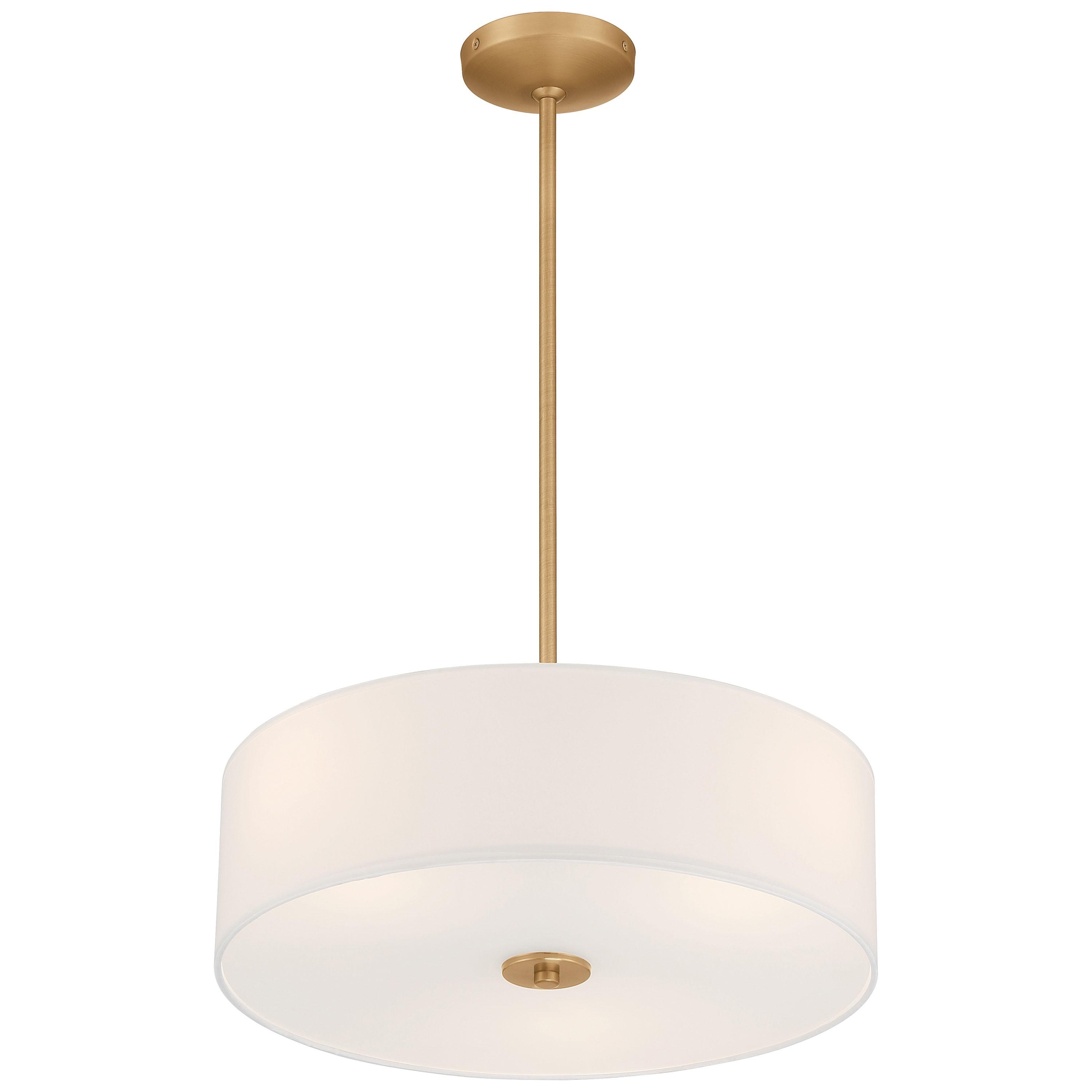 Access Lighting 64065LEDDLP-ABB-WH Mid Town LED Pendant Ceiling Light or Semi-Flush, Antique Brushed Brass