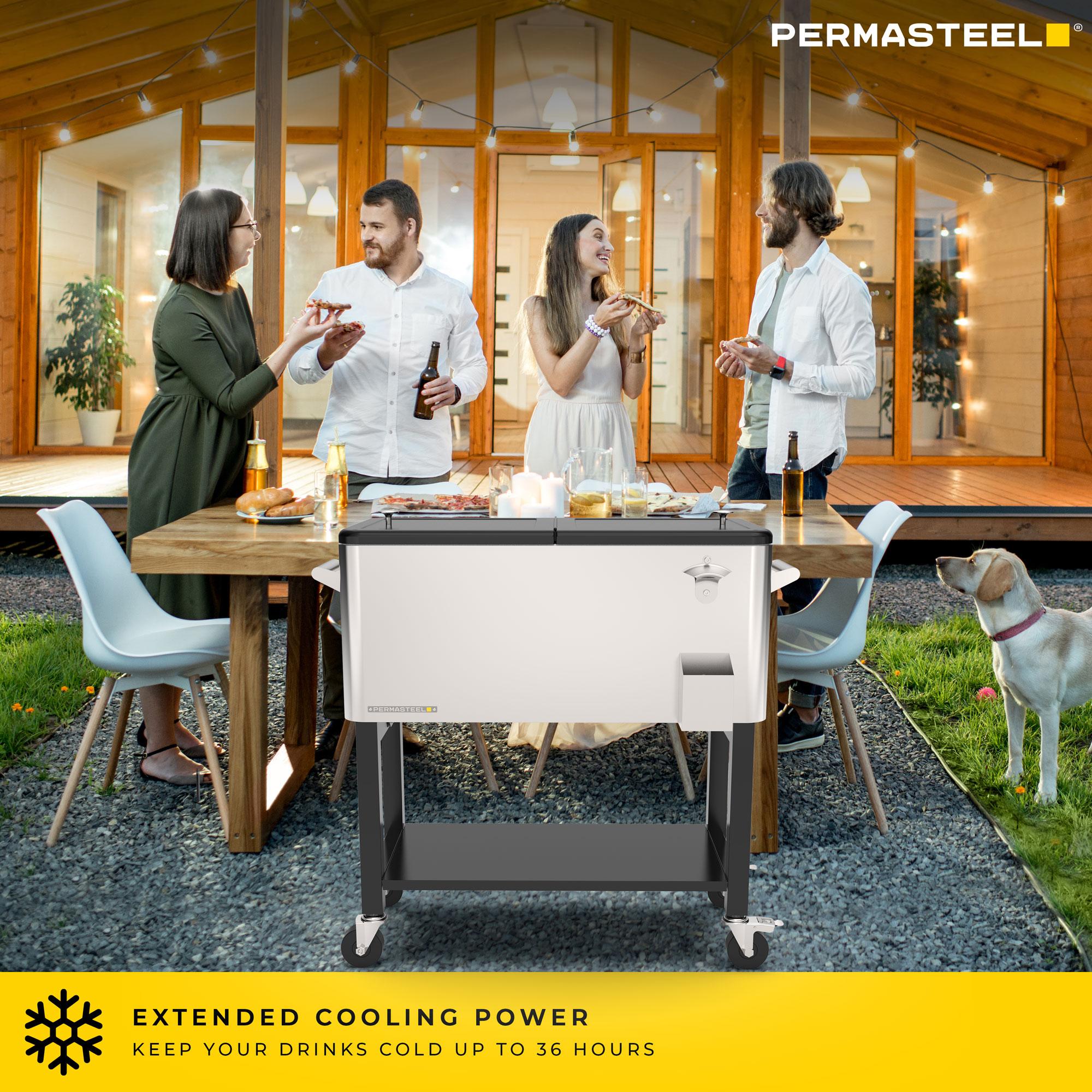 Permasteel 80-Qt Outdoor Patio Cooler with Removable Basin