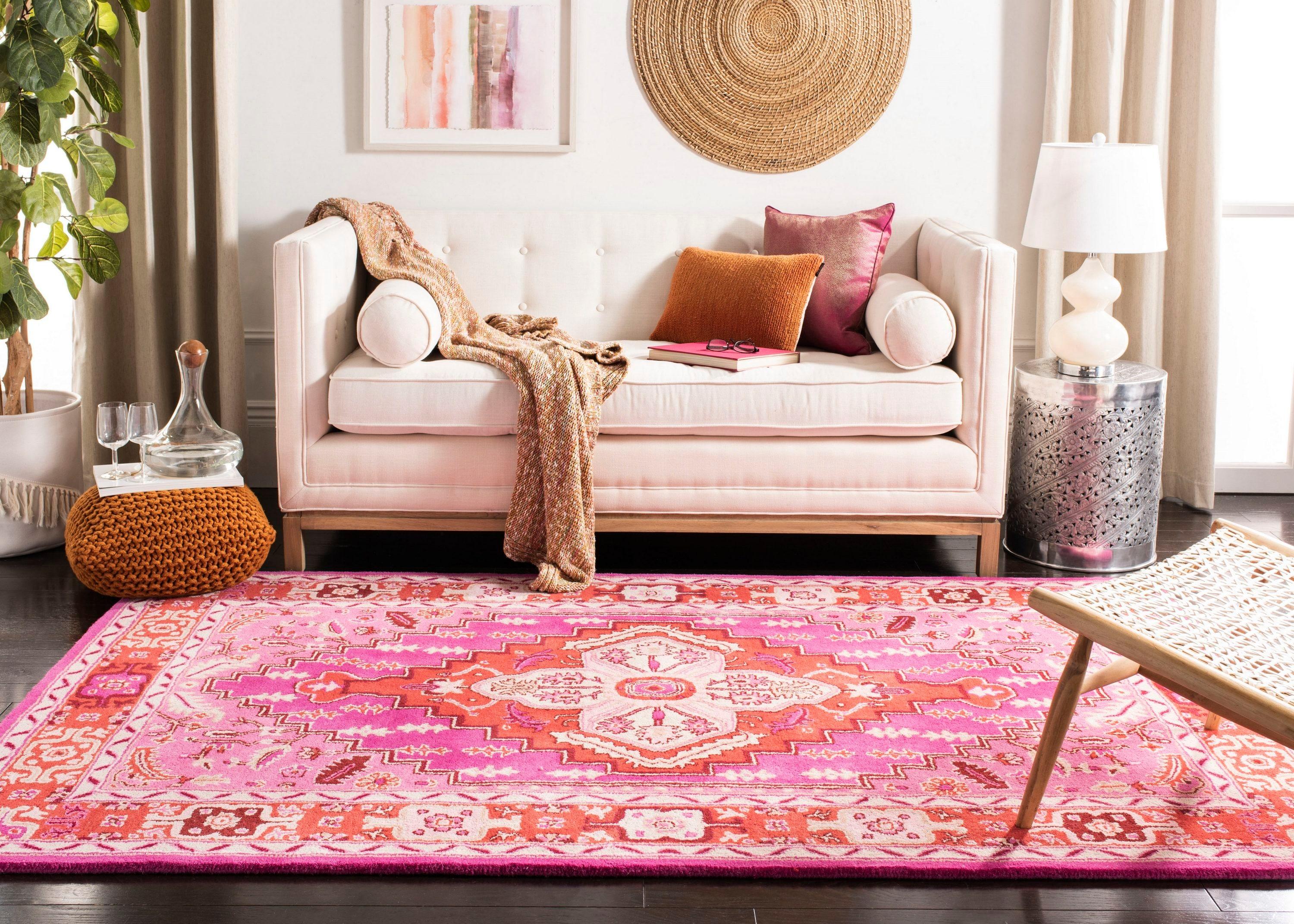 Bellagio BLG545 Hand Tufted Area Rug - Red/Pink - 8'x10' - Safavieh.