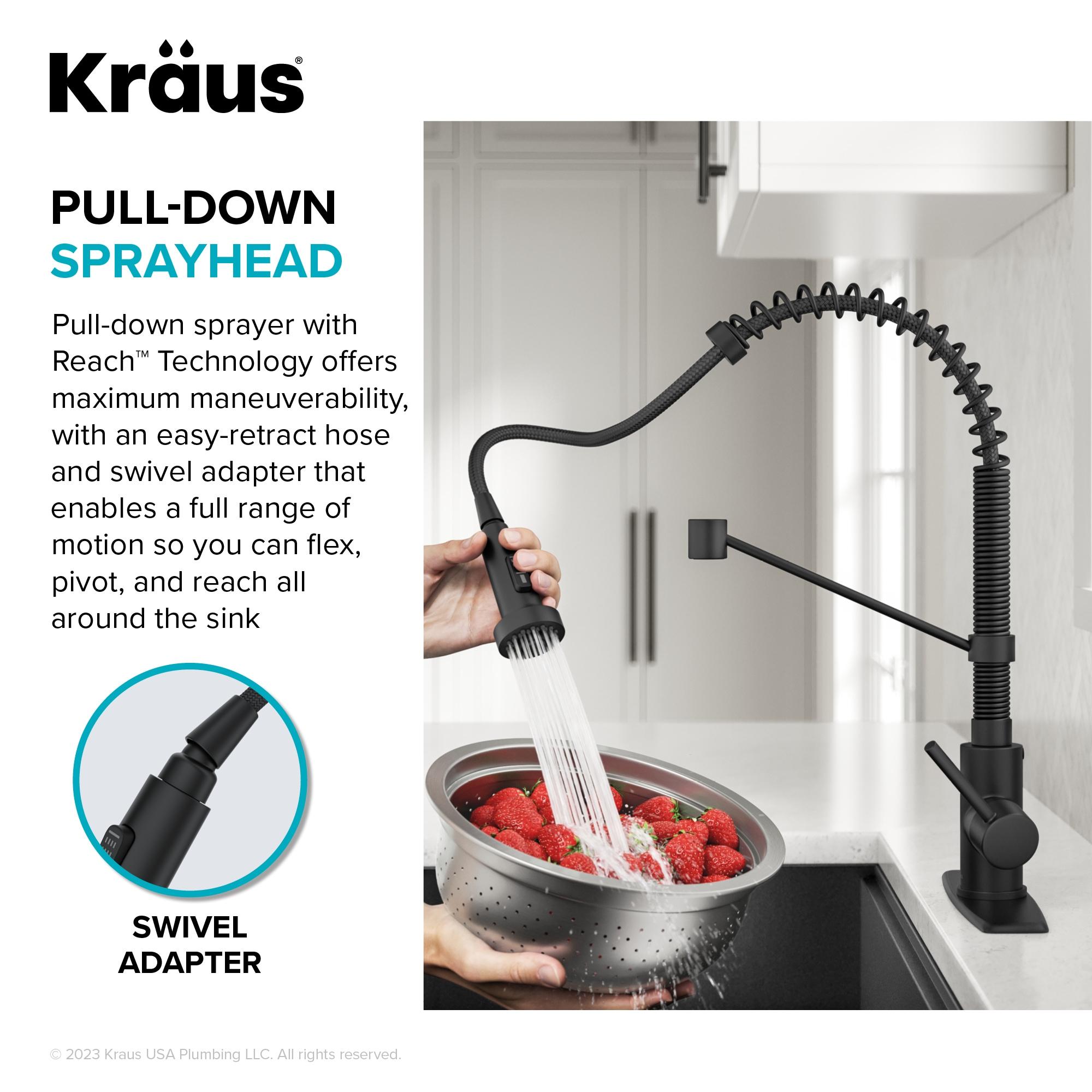 KRAUS Bolden Commercial Style 2-Function Single Handle Pull Down Kitchen Faucet