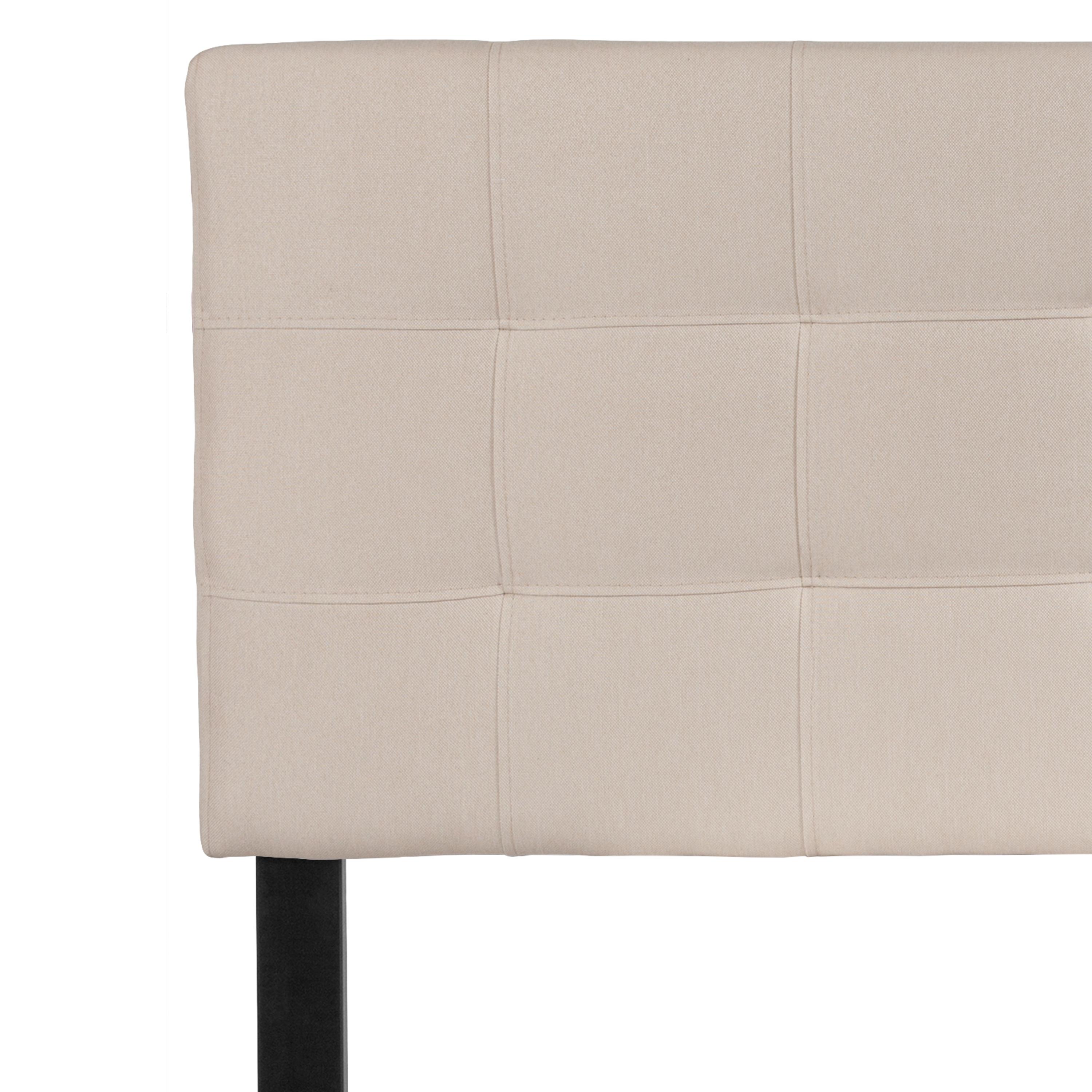 Flash Furniture Bedford Tufted Upholstered Full Size Headboard in Beige Fabric