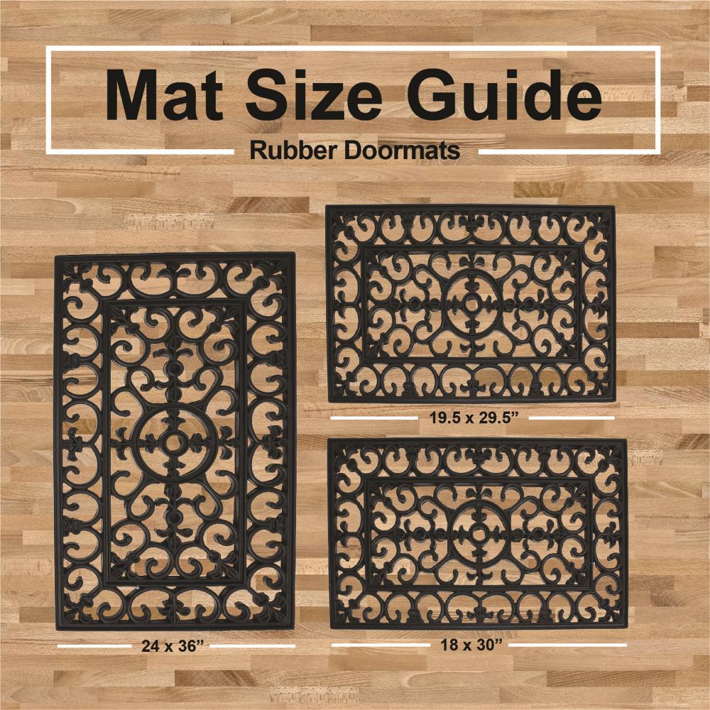 DII Rubber Doormats Collection All Weather, 24x36", Wrought Iron