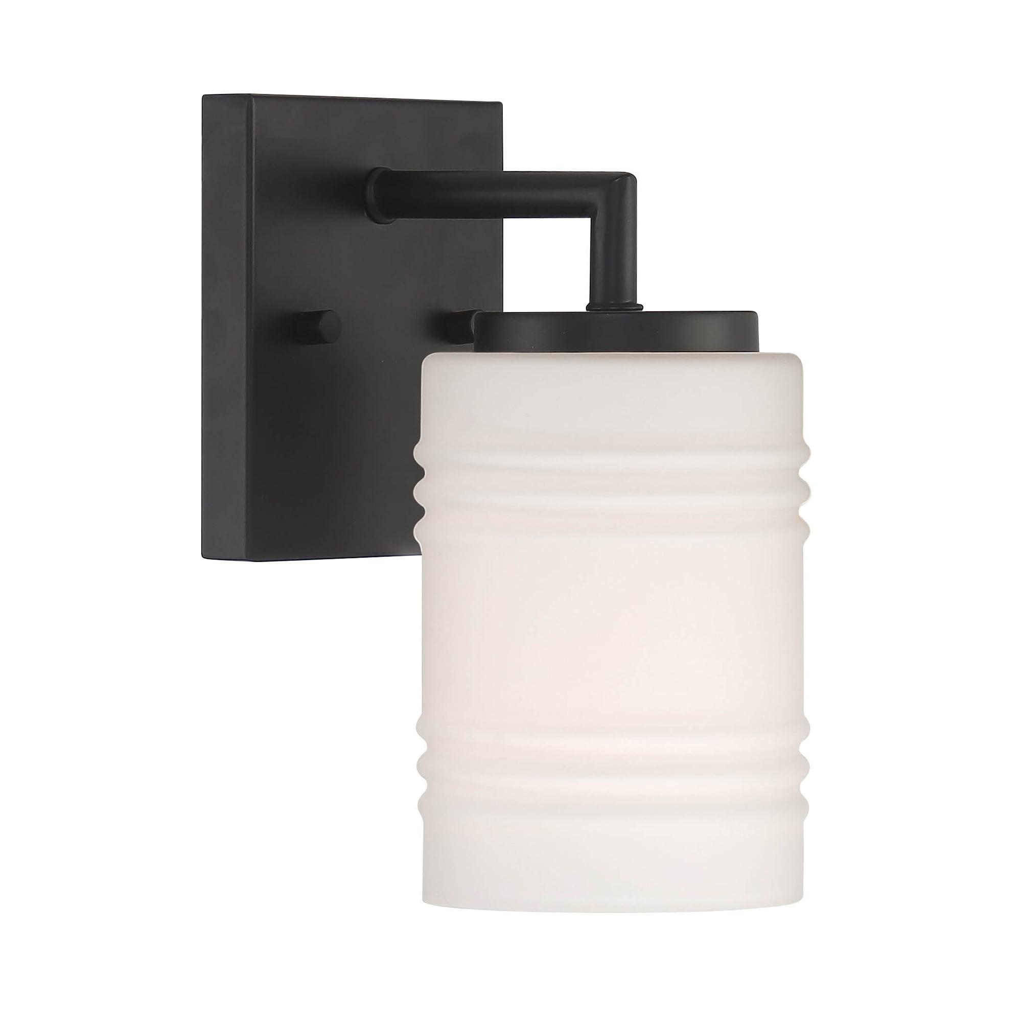 Designers Fountain Leavenworth 1 Light Matte Black Wall Sconce Light, D257M-WS-MB