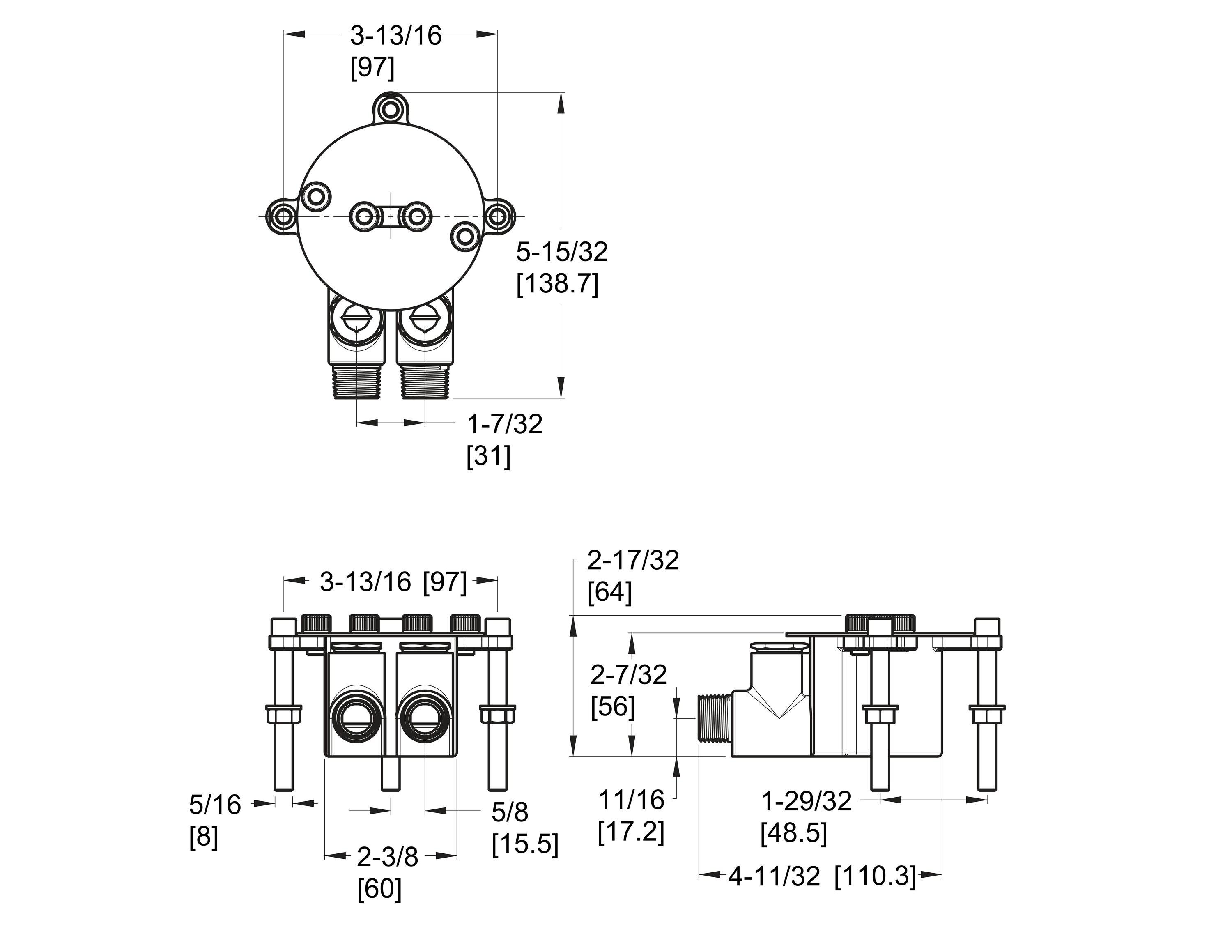 Free Standing Tub Filler Rough-in Valve