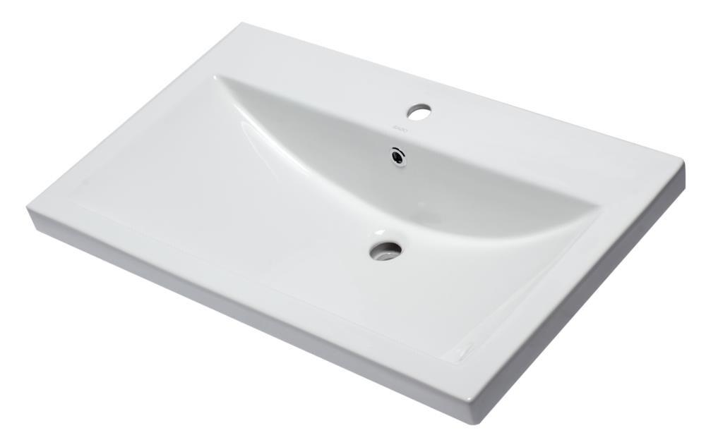 31.5'' L Drop-In Single Bowl Ceramic Kitchen Sink