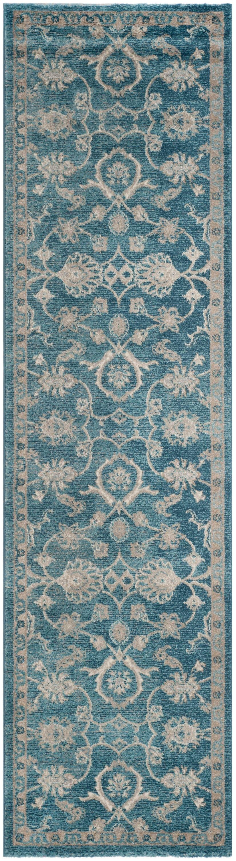 Sofia SOF386 Power Loomed Indoor Runner Rug - Blue/Beige - 2'2"x8' - Safavieh.