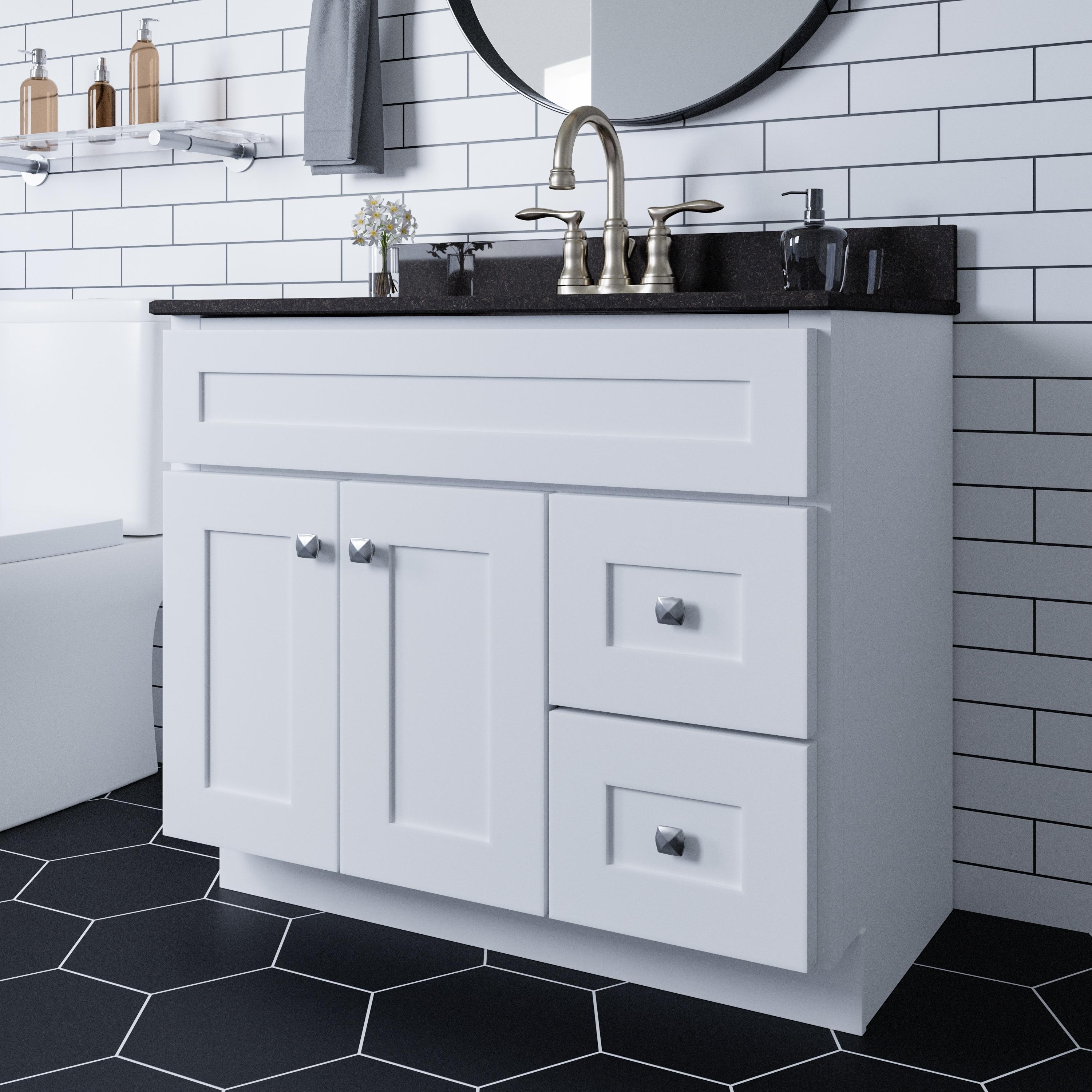 Design House Brookings 36 Inch Bathroom Vanity, Ready to Assemble, Solid Wood, Sherwin Williams – Design House, 587097