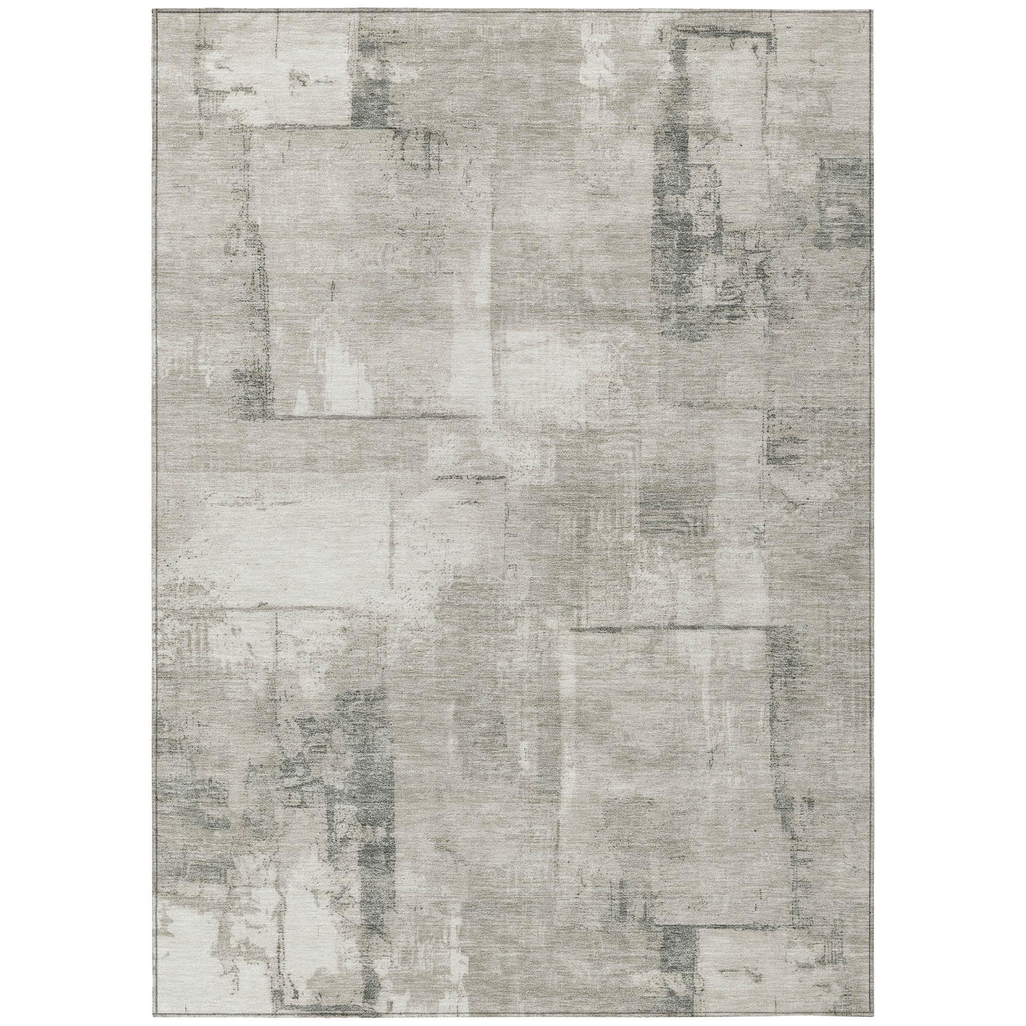 Machine Washable Indoor/Outdoor Cinead ACN1714 Beige Rug