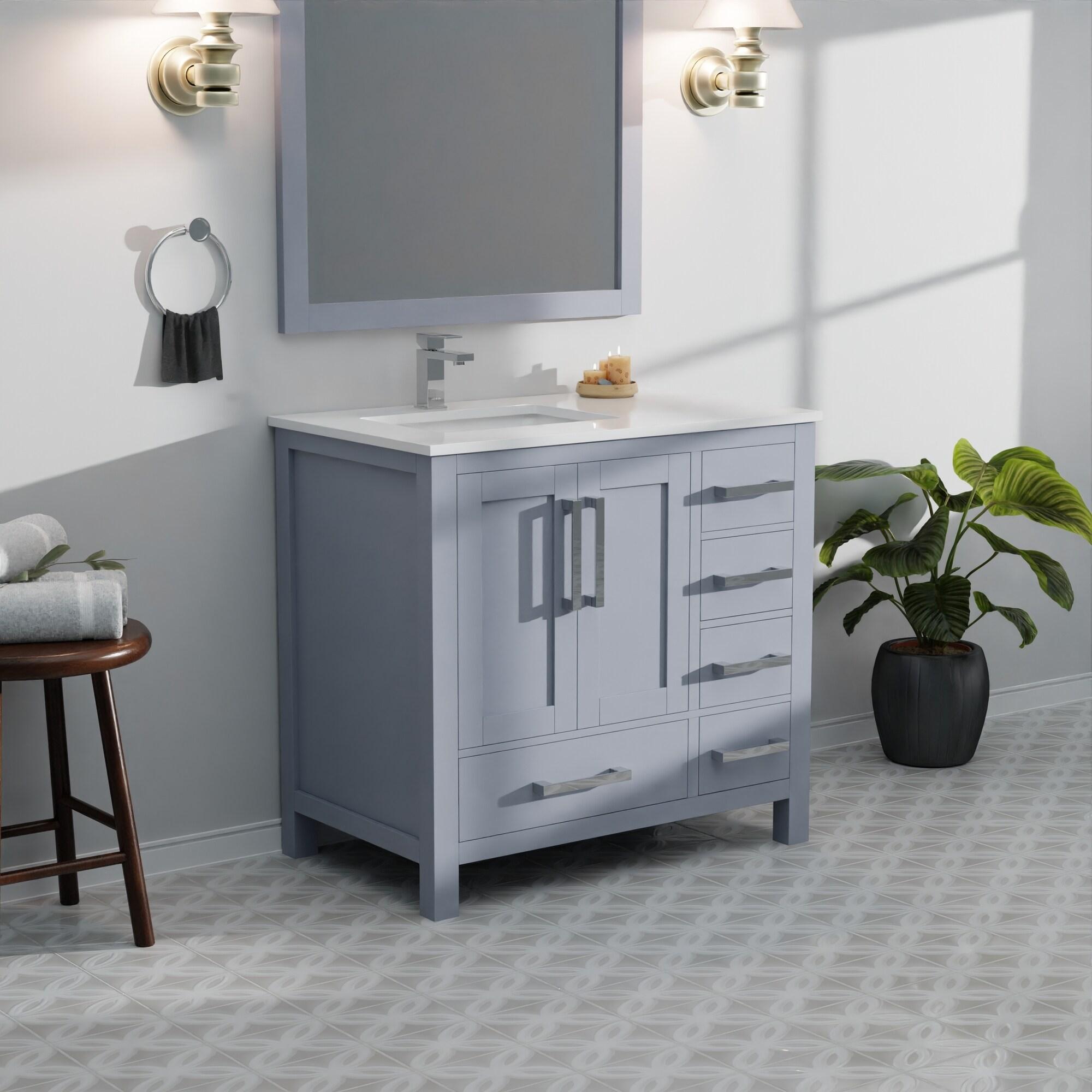 Lexora Jacques 36 in. W x 22 in. D Left Offset Bath Vanity and Top