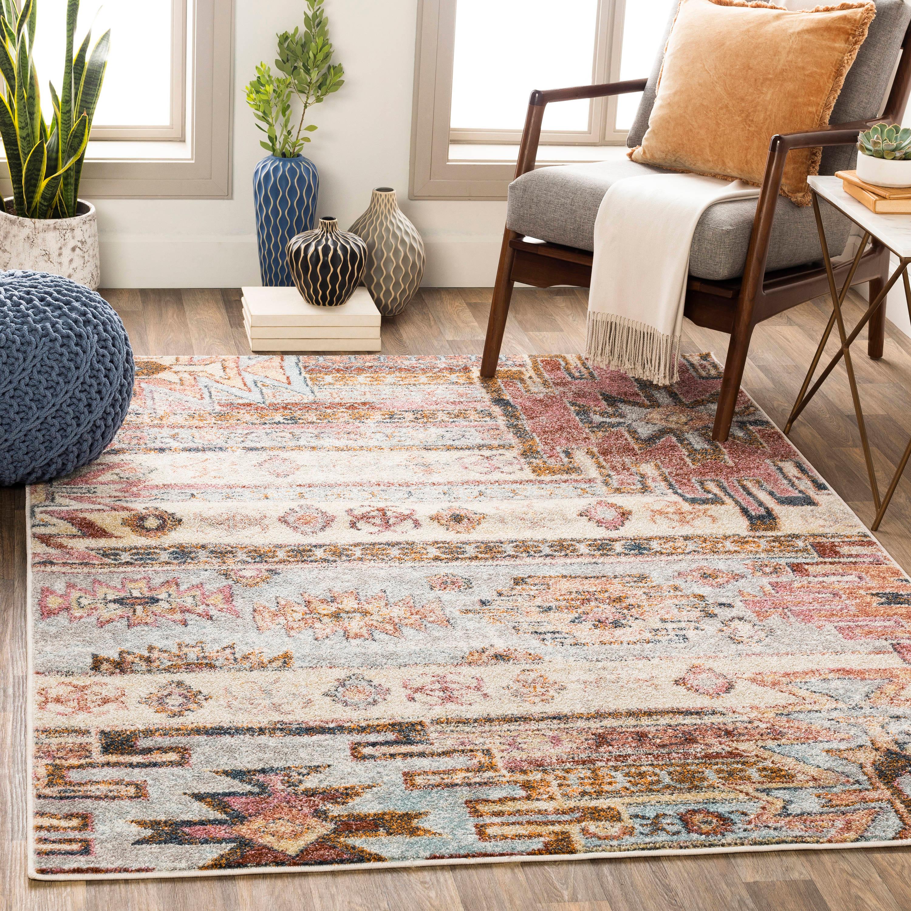 Livabliss New Mexico Vintage Medallion Area Rug,5'3" x 7'3",Khaki