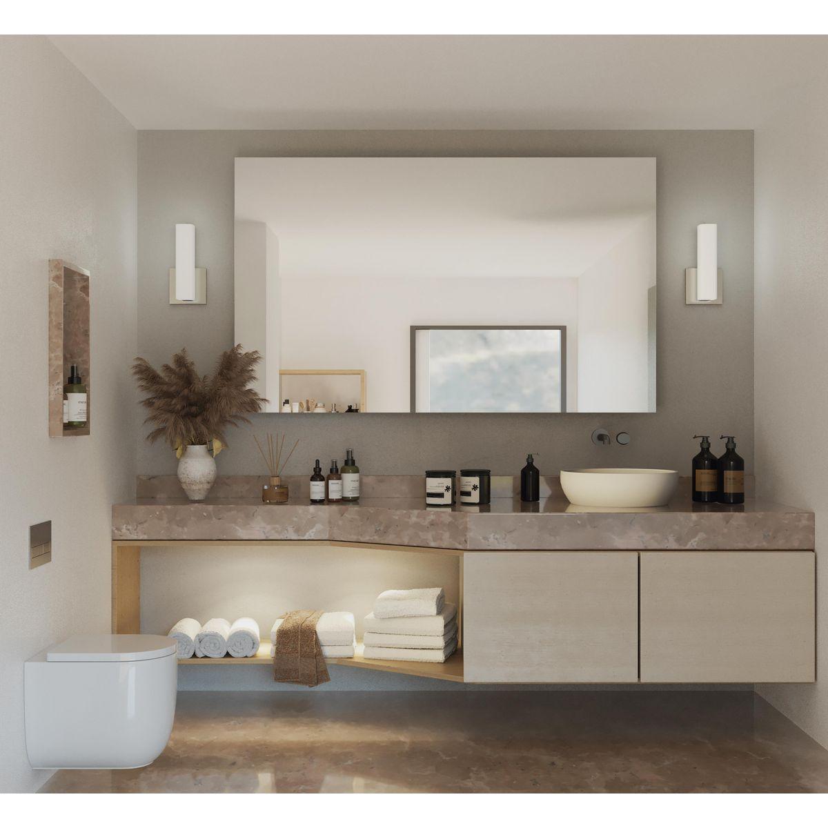 Progress Lighting, Beam Collection, 1-Light LED Wall Bracket, Brushed Nickel, Opal Glass Shade