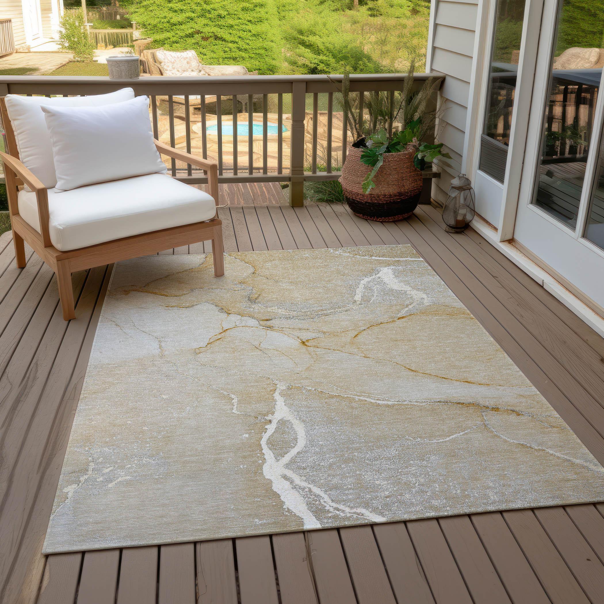 Addison Rugs Chantille ACN510BG 3 x 5 (ft) Polyester Beige Rectangular Indoor/Outdoor Abstract Machine washable Area rug
