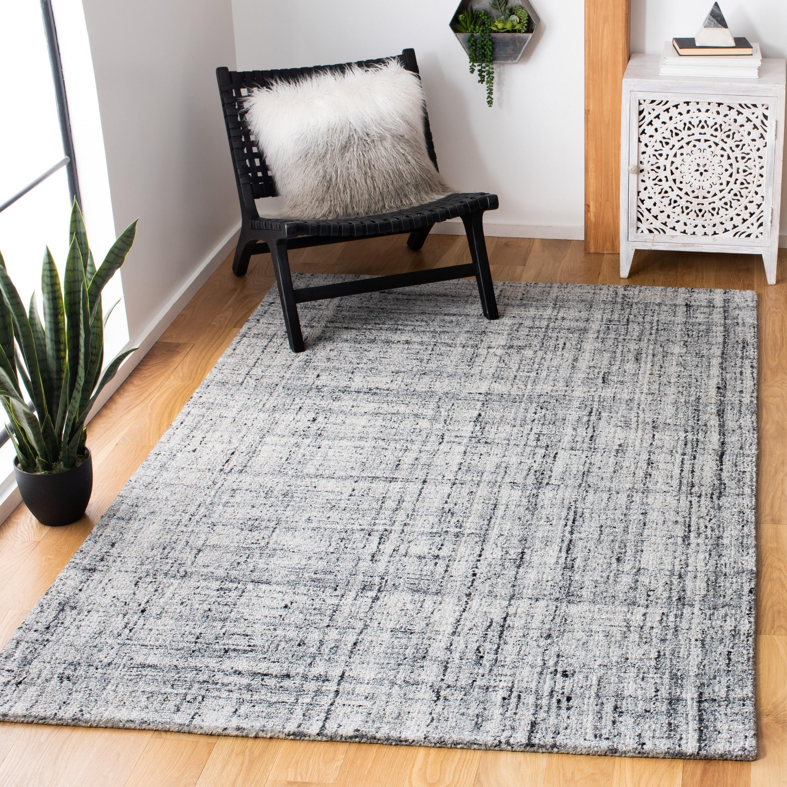 SAFAVIEH Abstract Bailey Striped Area Rug, Grey/Black, 8' x 8' Square